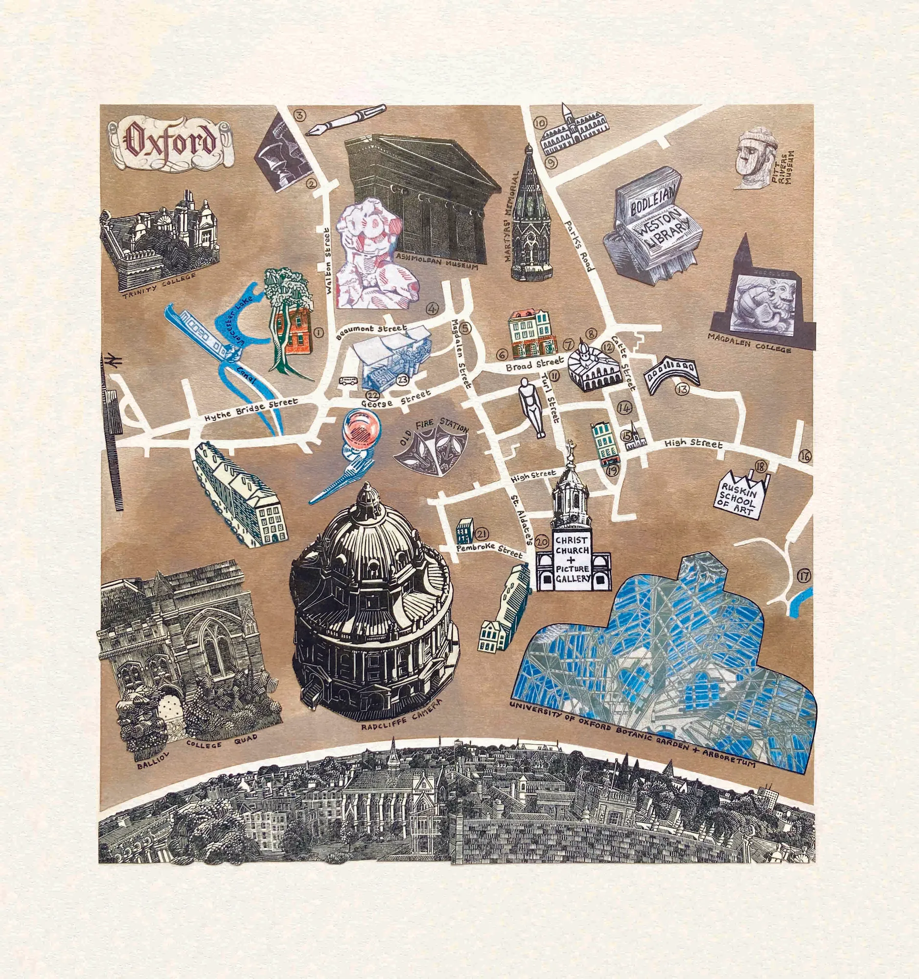 Summer Secret Bid Auction 2023, LOT XX: Anne Desmet - Oxford Map, 2021