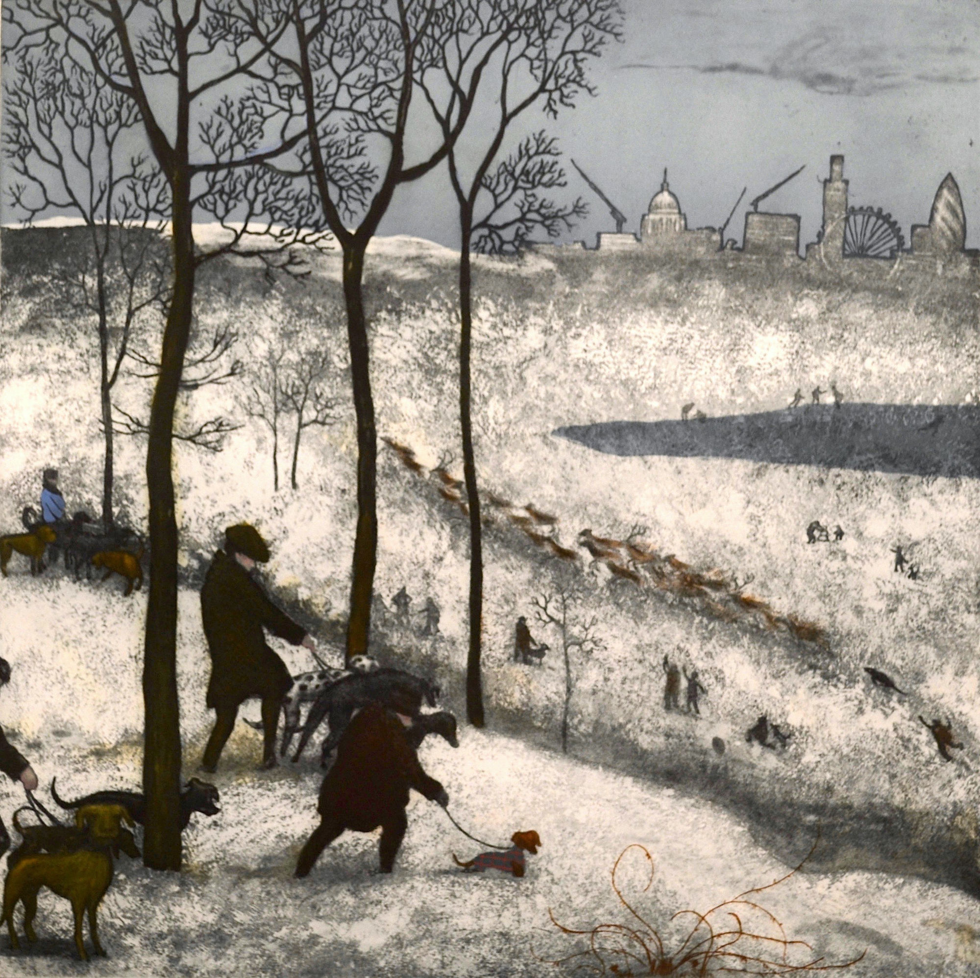 Mychael Barratt, Richmond Park - Winter, after Bruegel, 2019