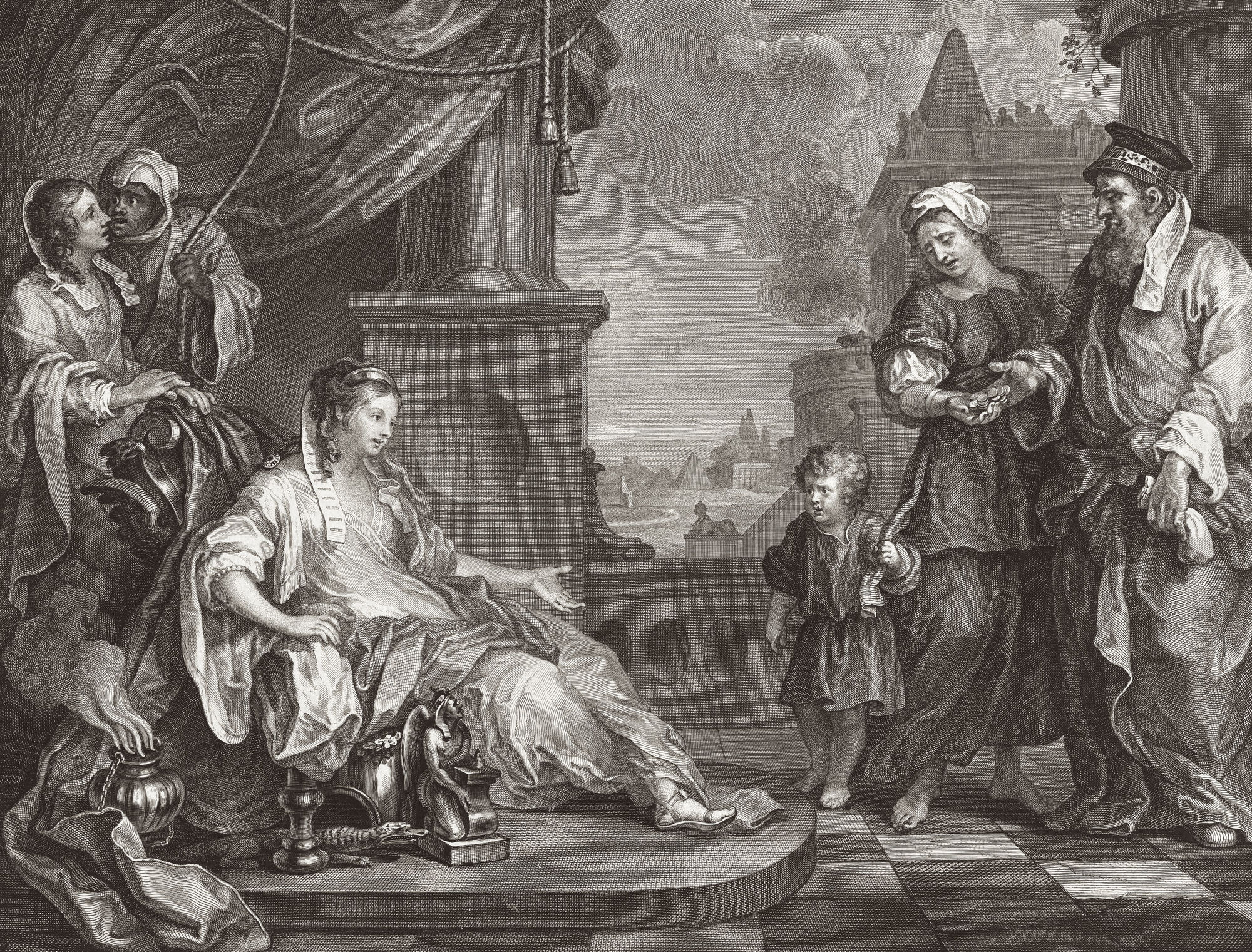 William Hogarth, Moses Brought to Pharaoh's Daughter (Exodus 2:10), 1752