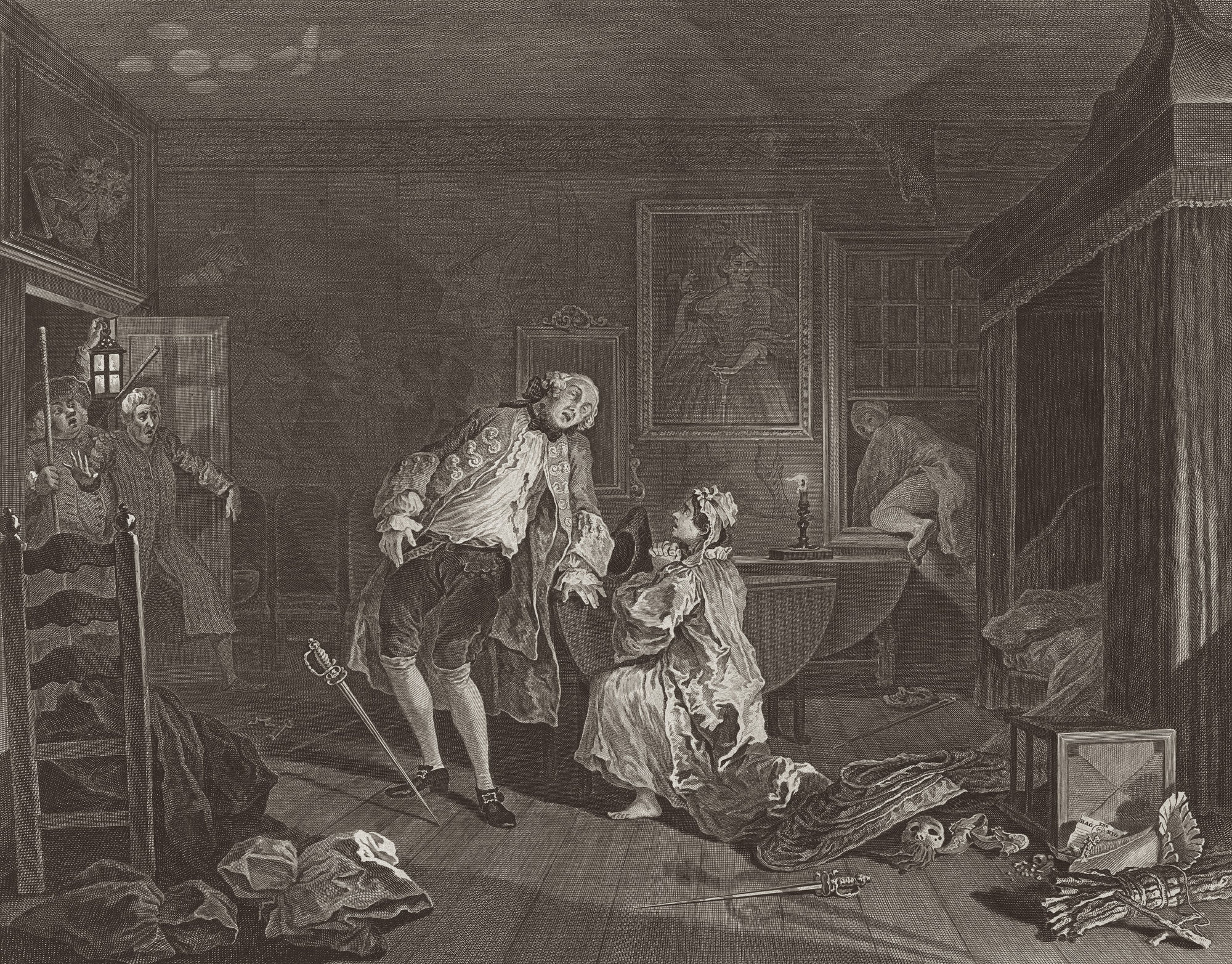 Christmas Secret Bid Auction 2022, LOT XX: William Hogarth - Marriage à la Mode, Plate 5, 1745