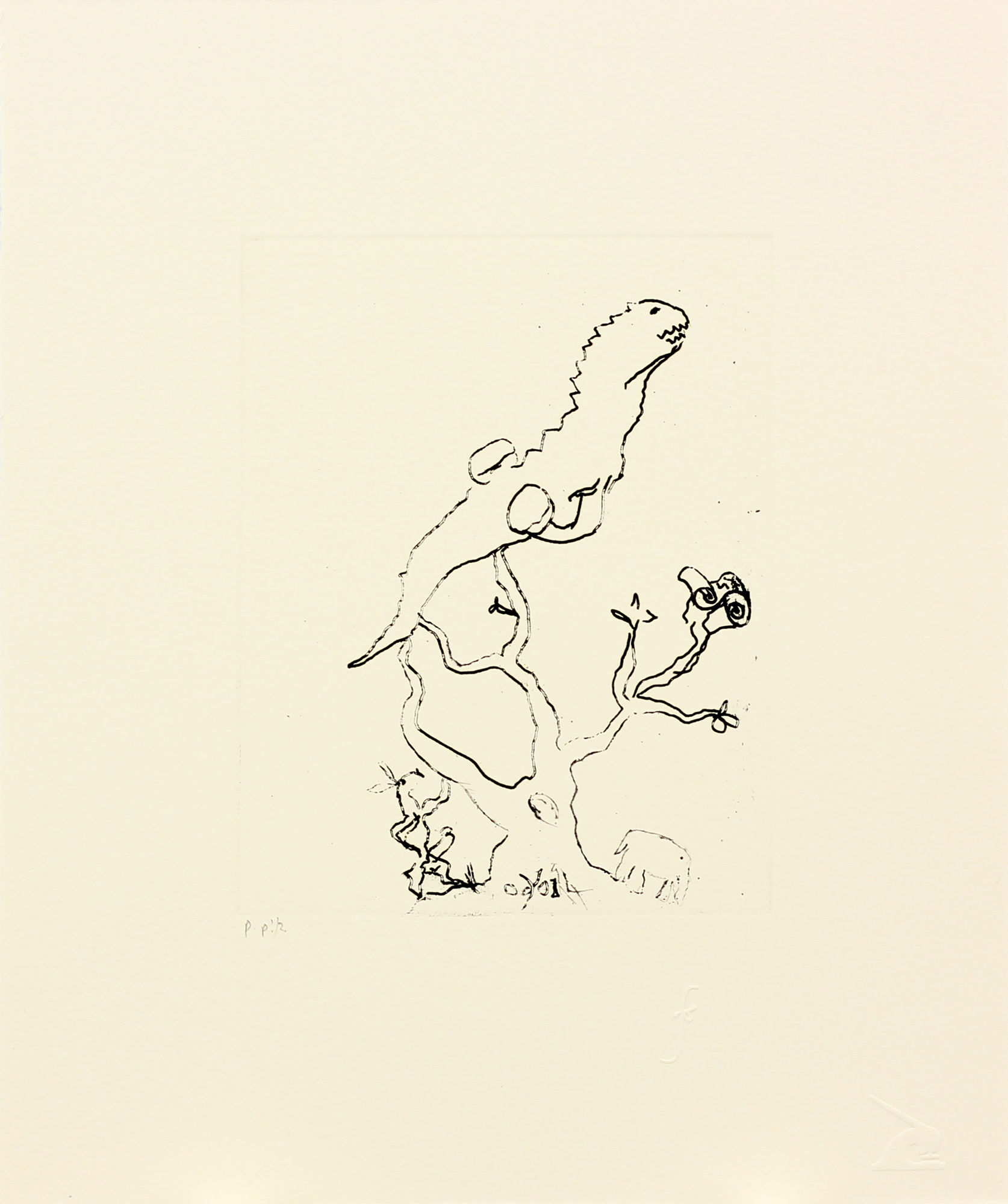 Summer Secret Bid Auction 2025, LOT 83: Barry Flanagan - Composition with Salamander , 2008