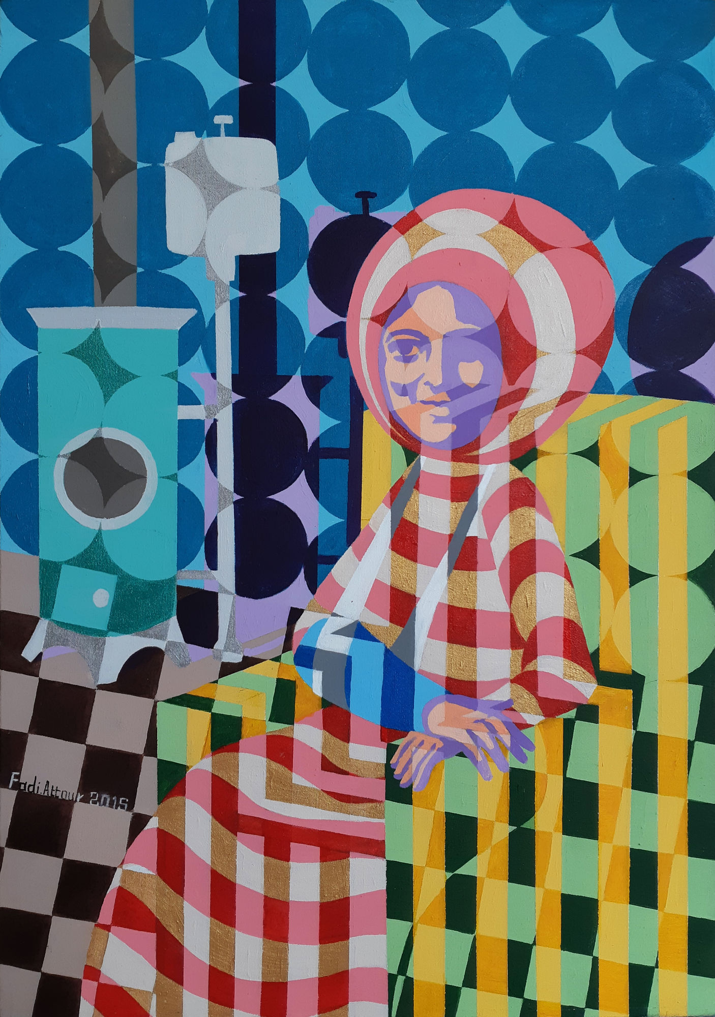 Fadi Attoura My Mother, 2015 Acrylic on canvas 77 x 53 cm 30 1/4 x 20 3/4 in