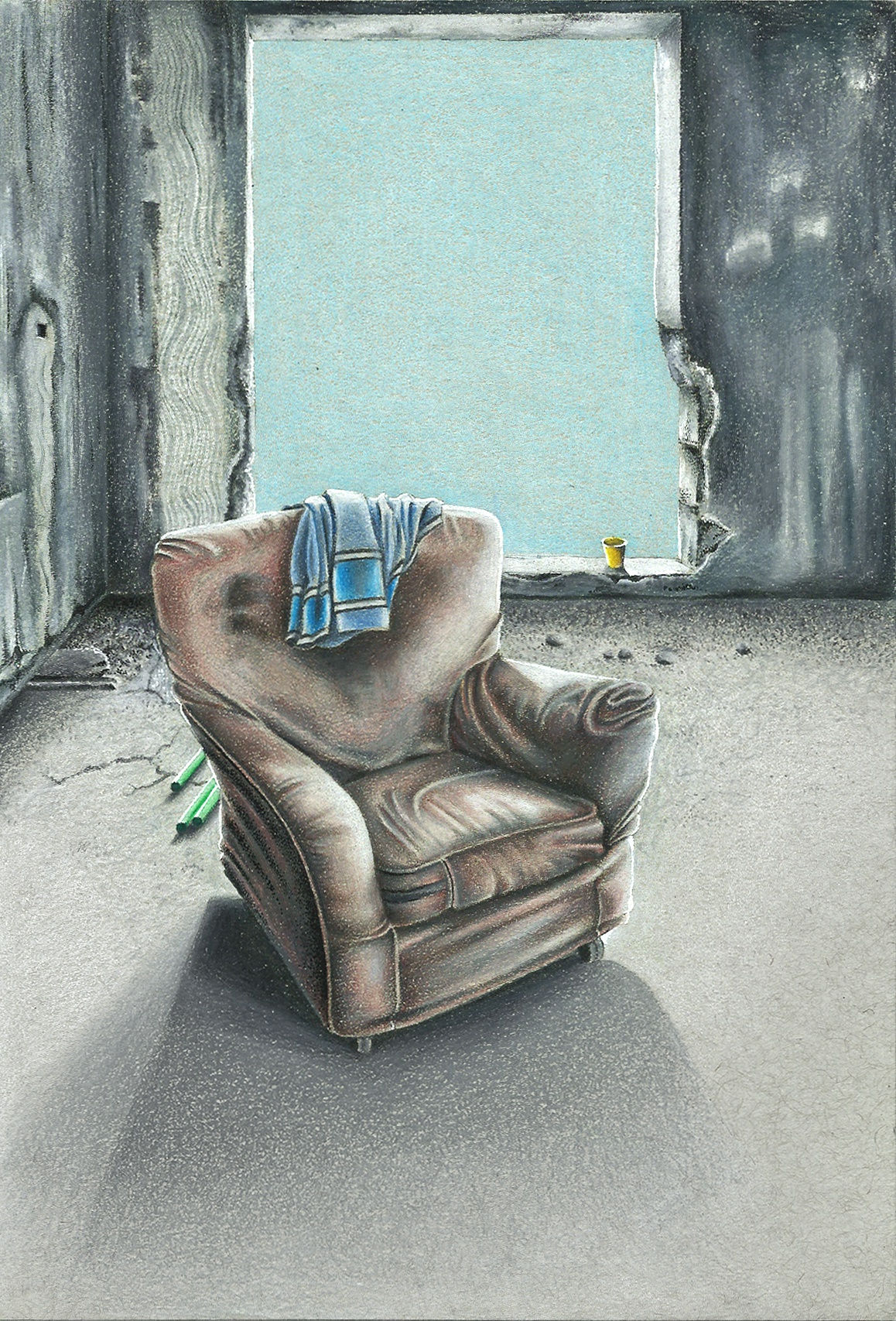 Mariam Abbas Another Man's Throne, 2018 Colored pencil on Strathmore Paper 14.5 x 21.5 cm