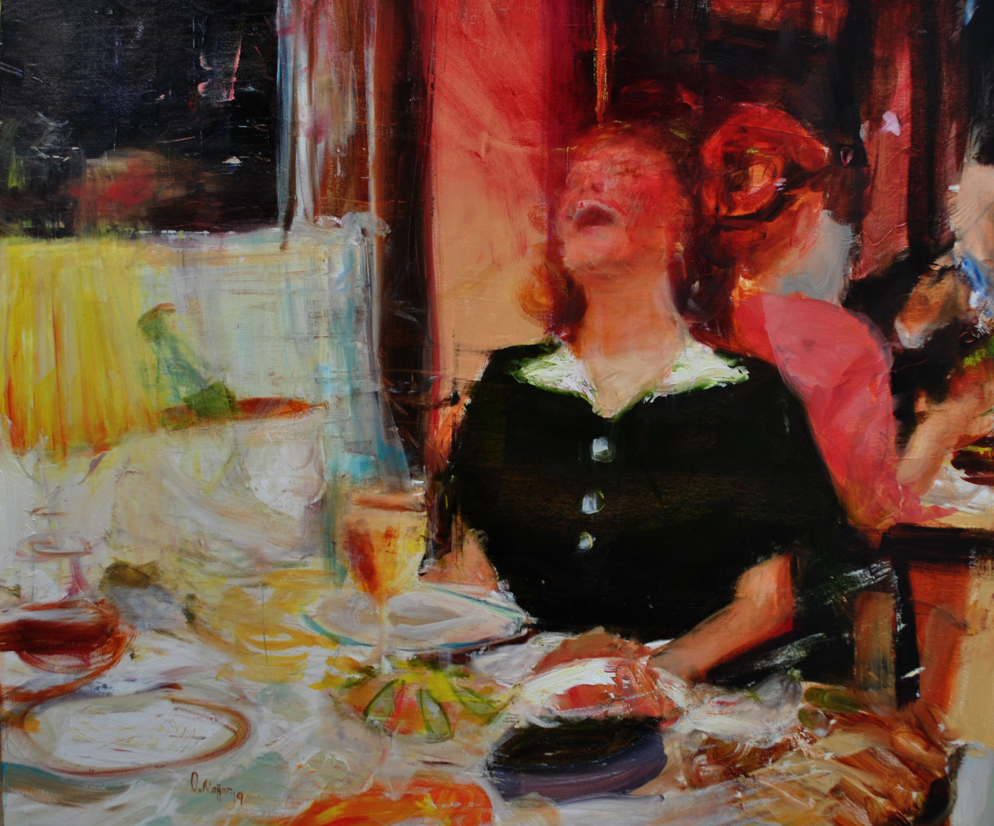 Omar Najjar Miserable, 2018 Oil on canvas 75 x 90 cm 29 1/2 x 35 1/2 in