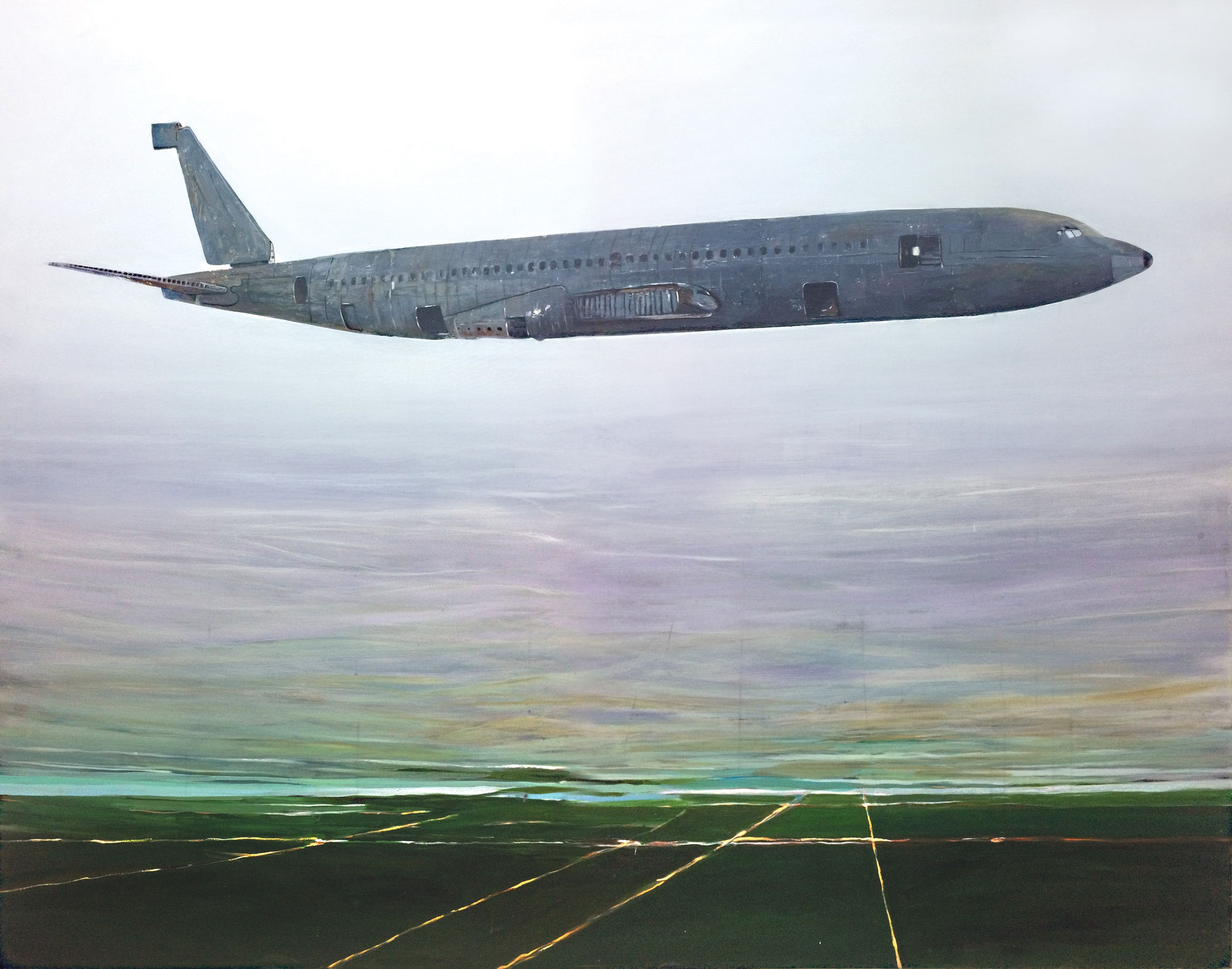 Rafat Asad Landing 1, 2017 Oil on canvas 160 x 200 cm 63 x 78 3/4 in