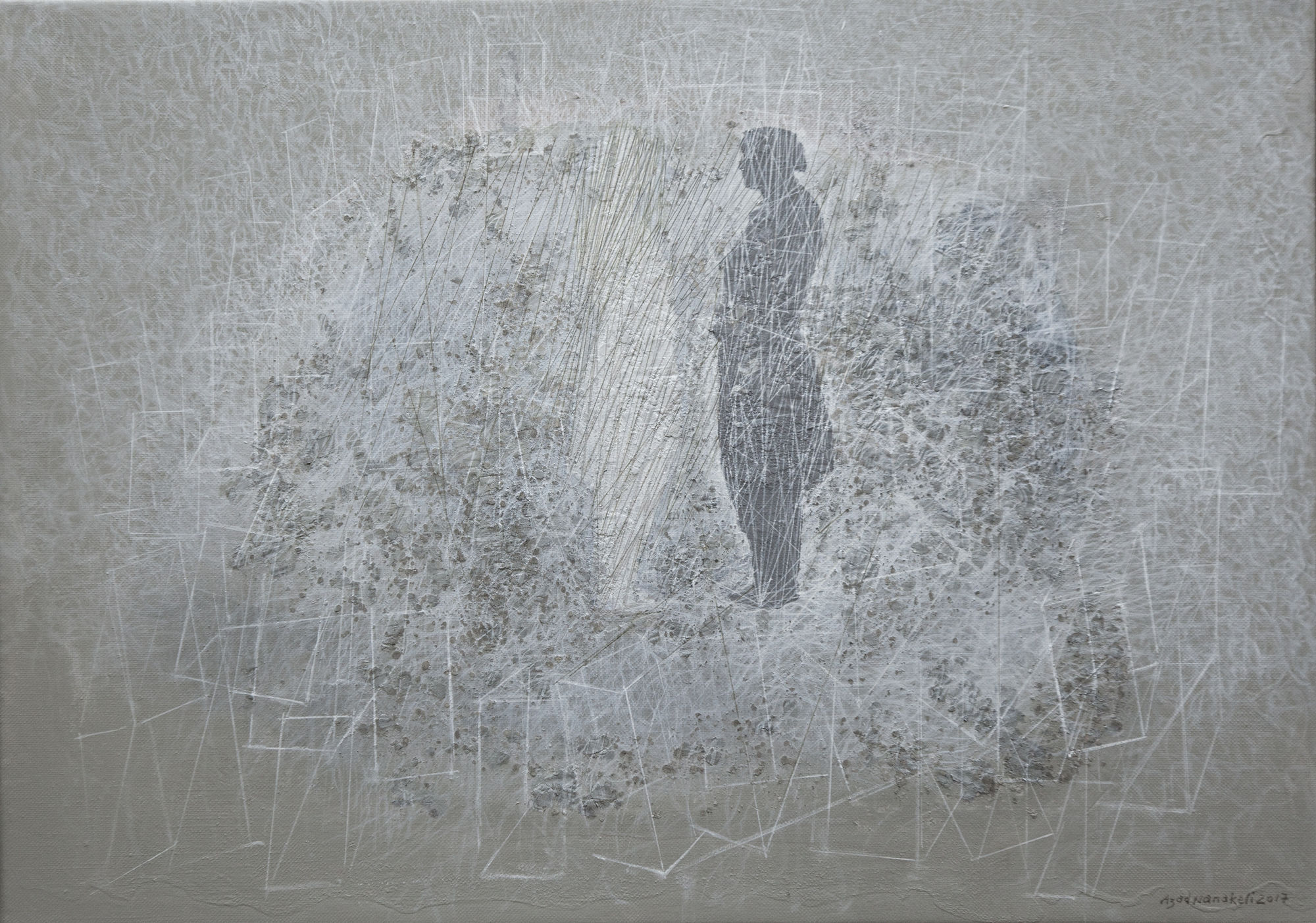 Azad Nanakeli The Other World 9, 2017 Mixed media and acrylic on canvas 50 x 70 cm 19 3/4 x 27 1/2 in