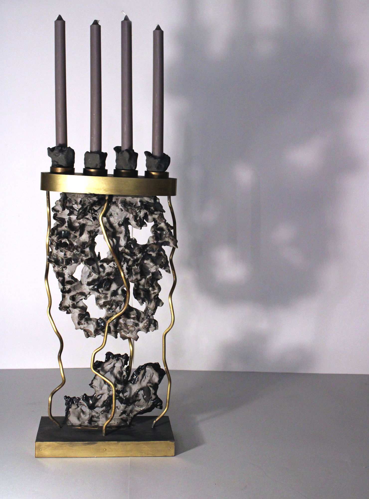 Shereen Shalhoub Creating, 2019 Ceramic, brass, wax and mixed media 57 x 25 cm 22 1/2 x 9 3/4 in