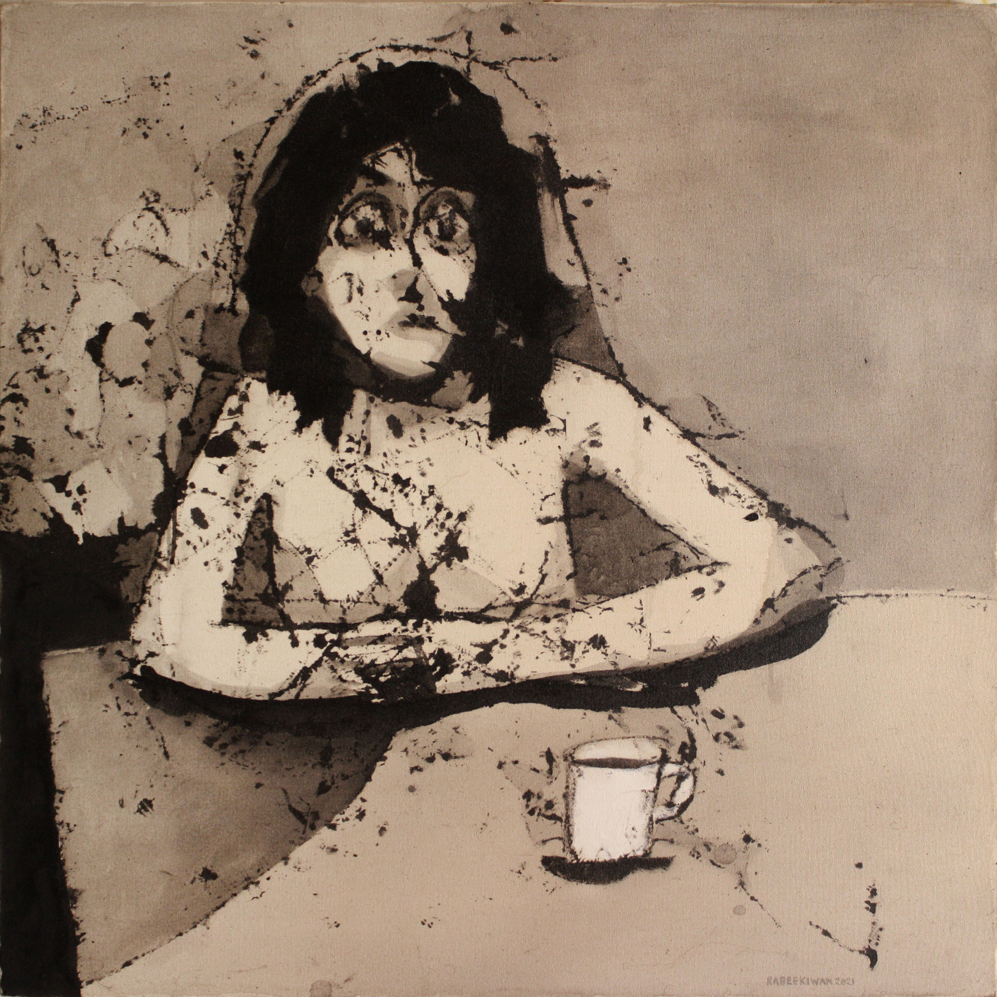 Rabee Kiwan Untitled, 2022 Mixed media on canvas 90 x 90 cm 35 3/8 x 35 3/8 in