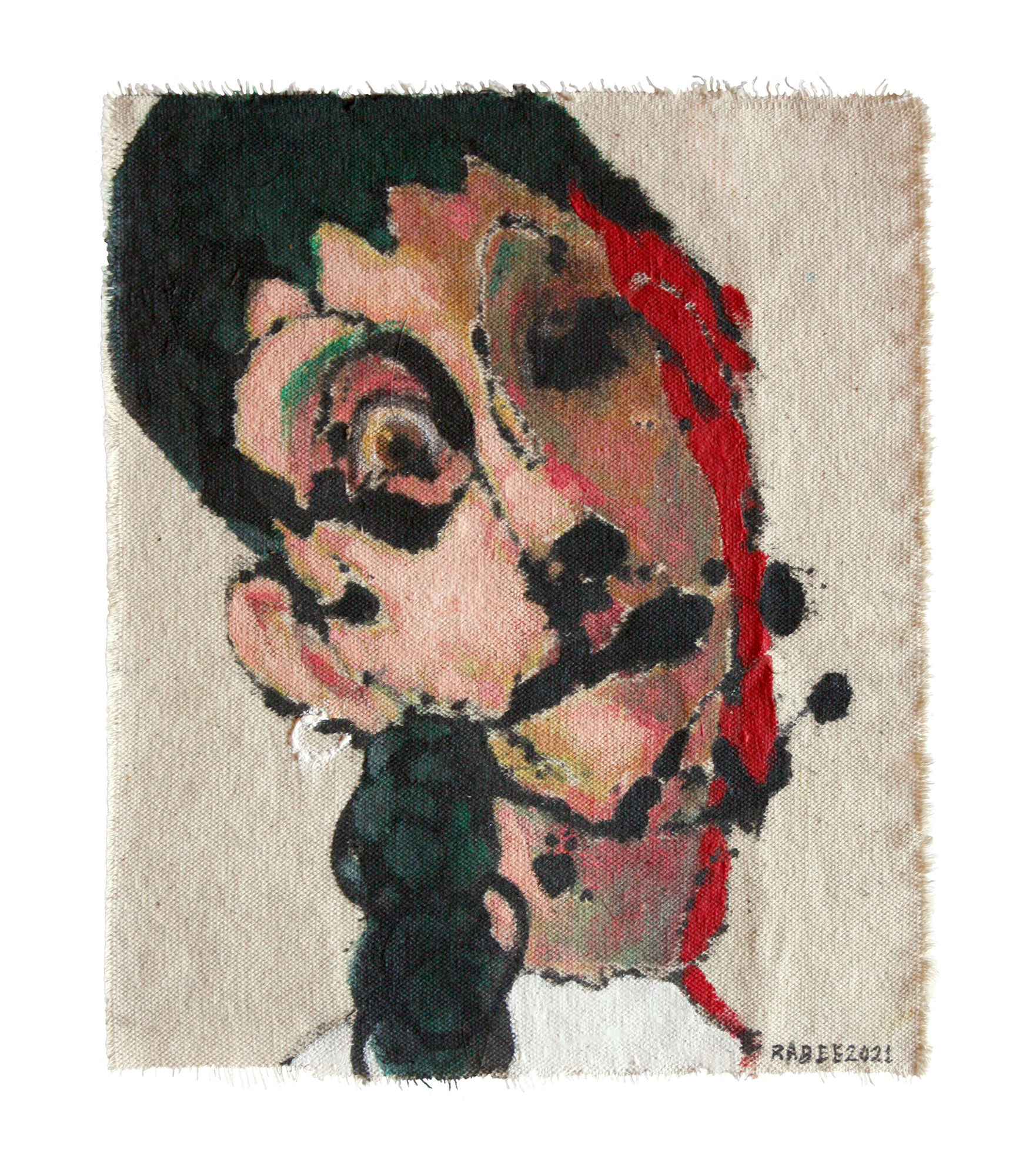 Rabee Kiwan Untitled, 2022 Mixed media on canvas 30 x 26 cm 11 3/4 x 10 1/4 in