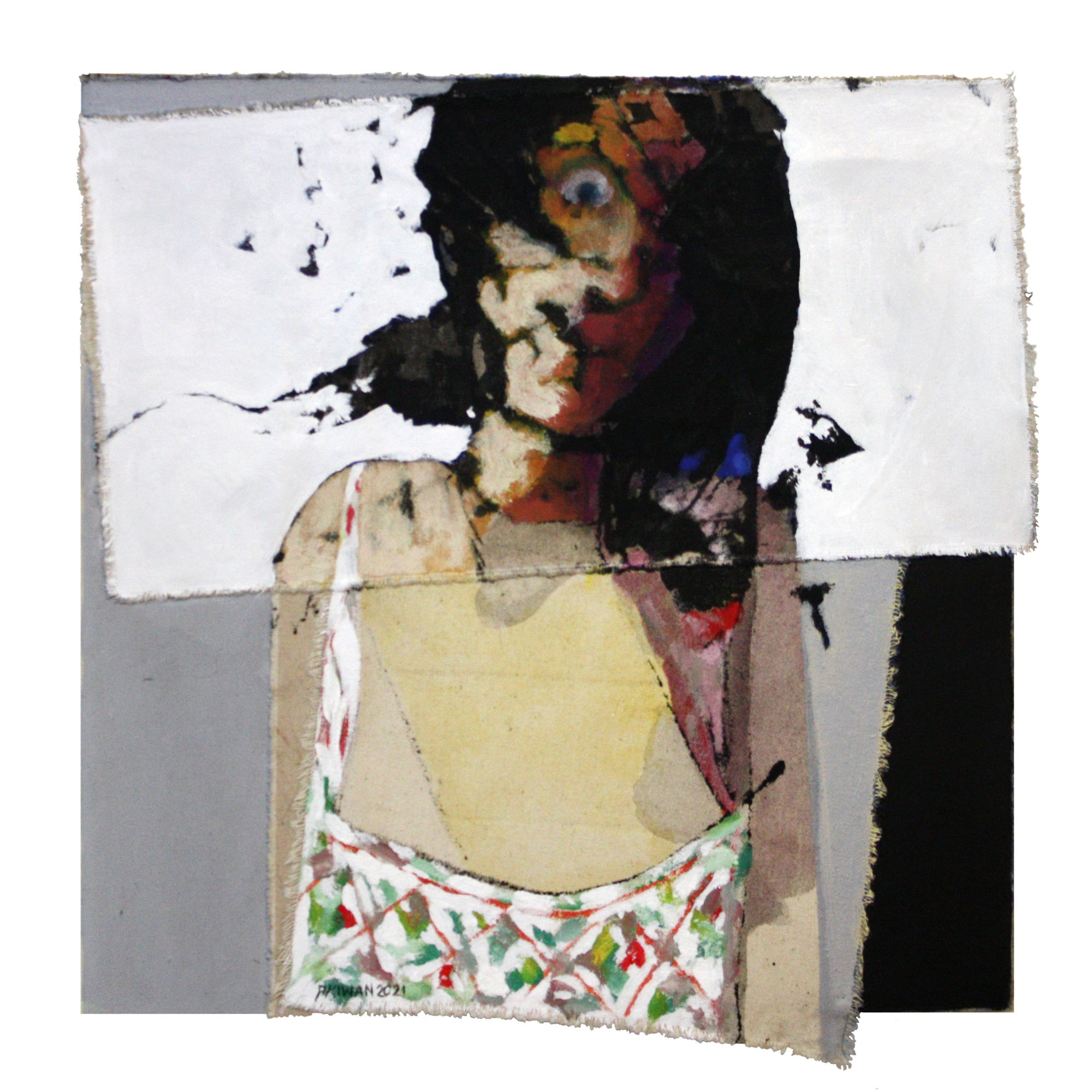 Rabee Kiwan Untitled, 2022 Mixed media on canvas 50 x 50 cm 19 3/4 x 19 3/4 in