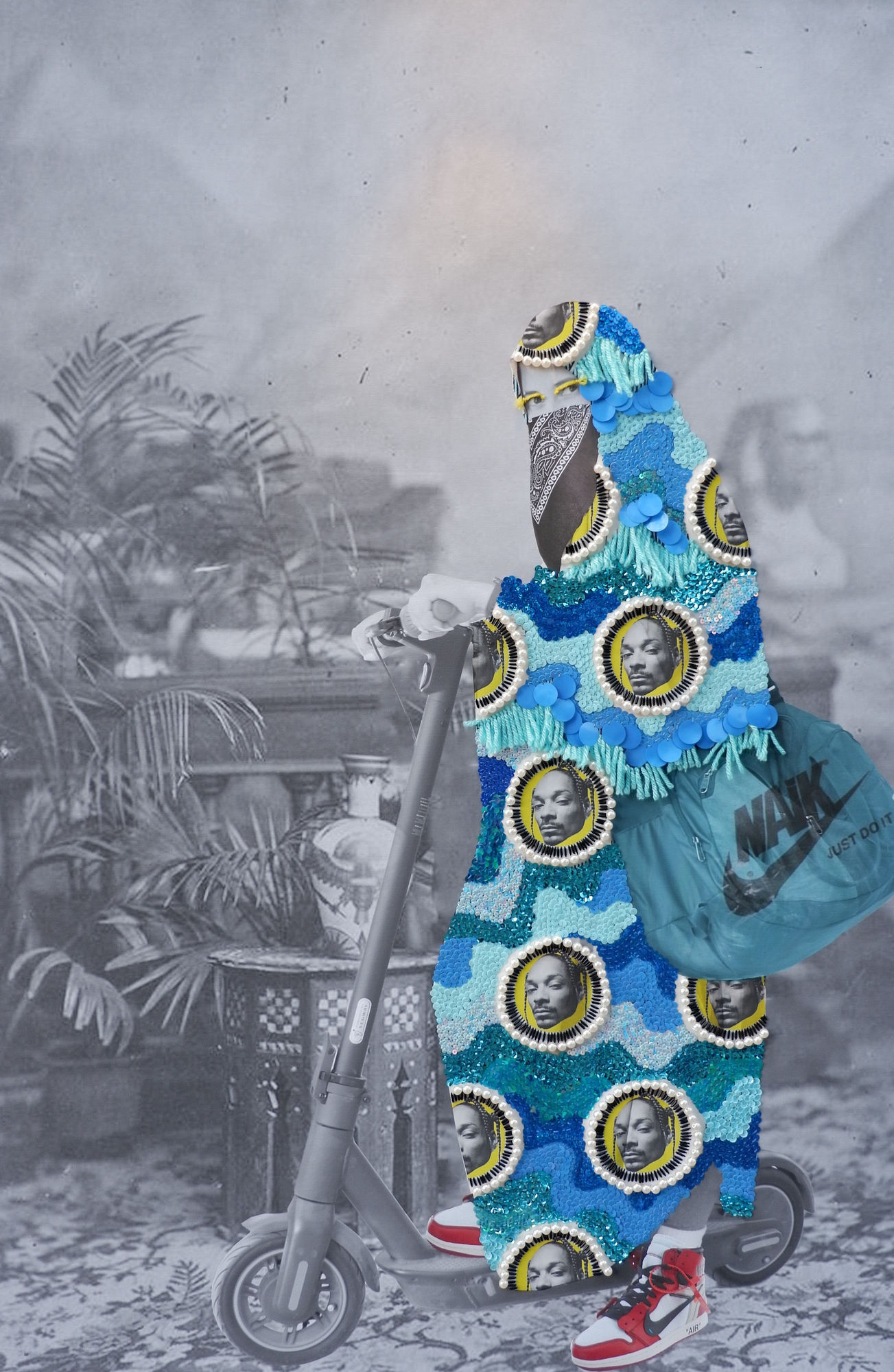 Aza&iuml;d&eacute; Hustla Huda, 2023 Mixed media on canvas 120 x 80 cm 47 1/4 x 31 1/2 in Edition 1 of 8