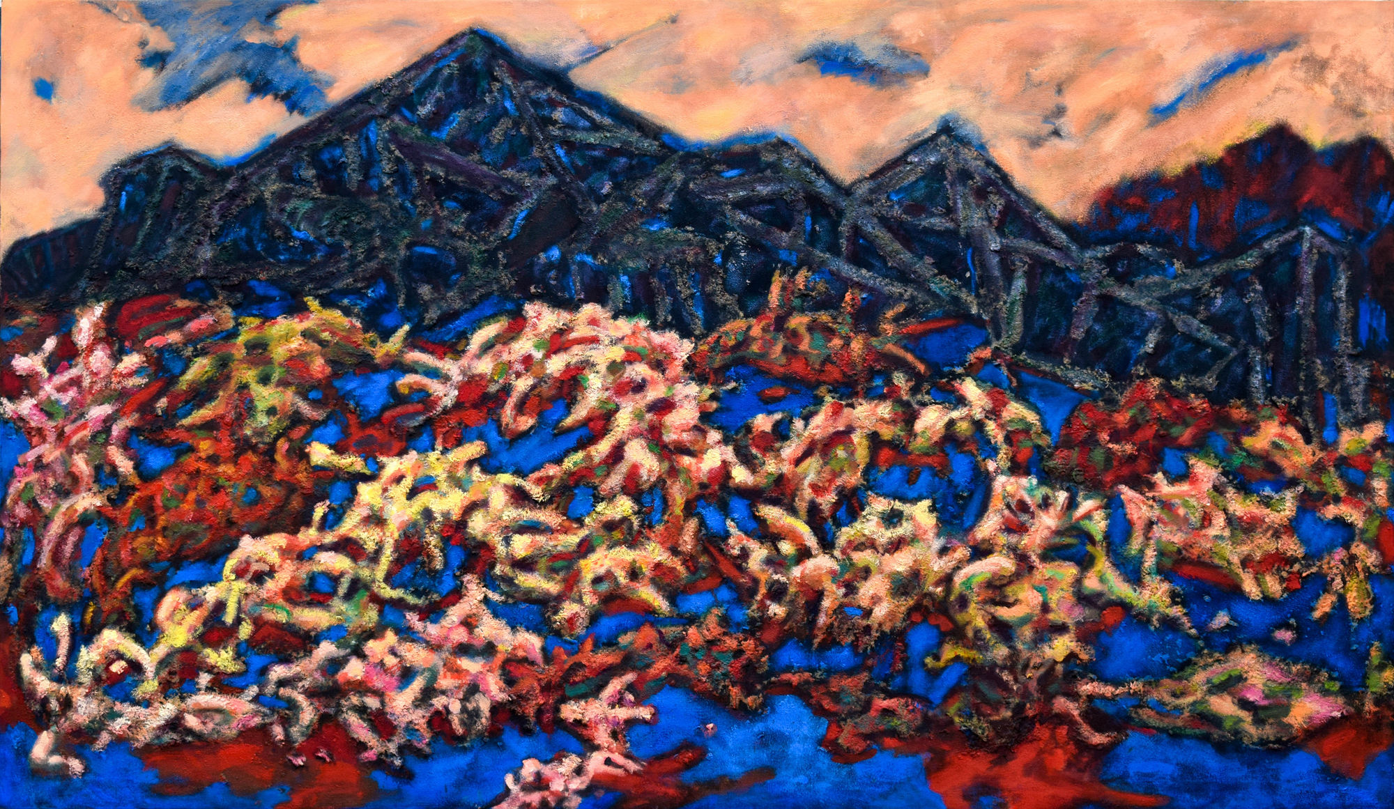 Ahmad Kasha Starfish, 2021 - 2023 Oil and mixed media on canvas 140 x 240 cm 55 x 94 1/2 in