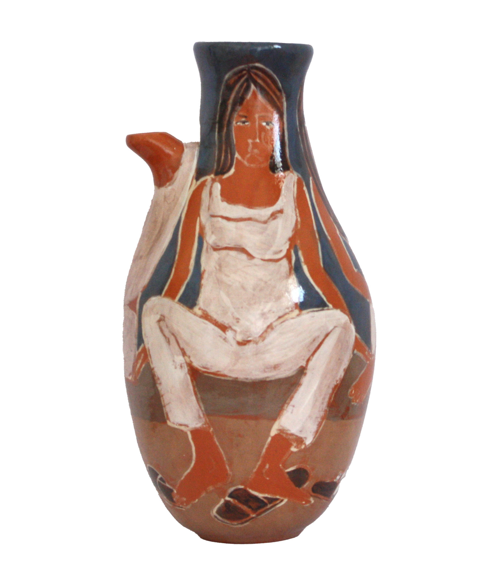 Rabee Kiwan Untitled, 2024 Ceramic vase, oxide color glaze on kaolin and local Syrian clay 32 x 17 cm 12 1/2 x 6 3/4 in