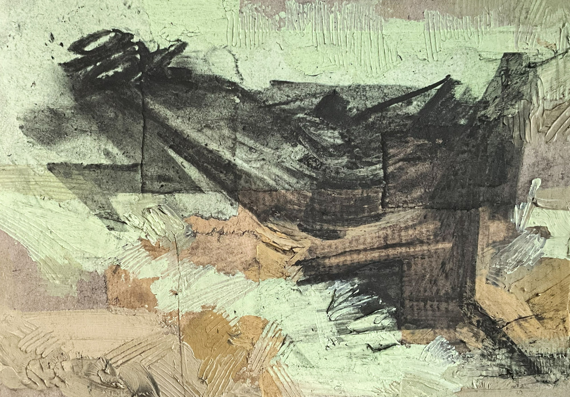 Mayar Obeido Untitled (Apple & Table Series), 2024 Mixed media on paper 15 x 21 cm 6 x 8 1/4 in