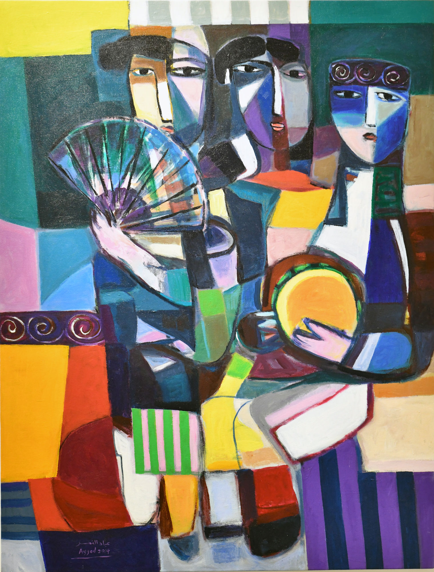 Girl with a hand fan, Acrylic on canvas, 2014, 130x100cm