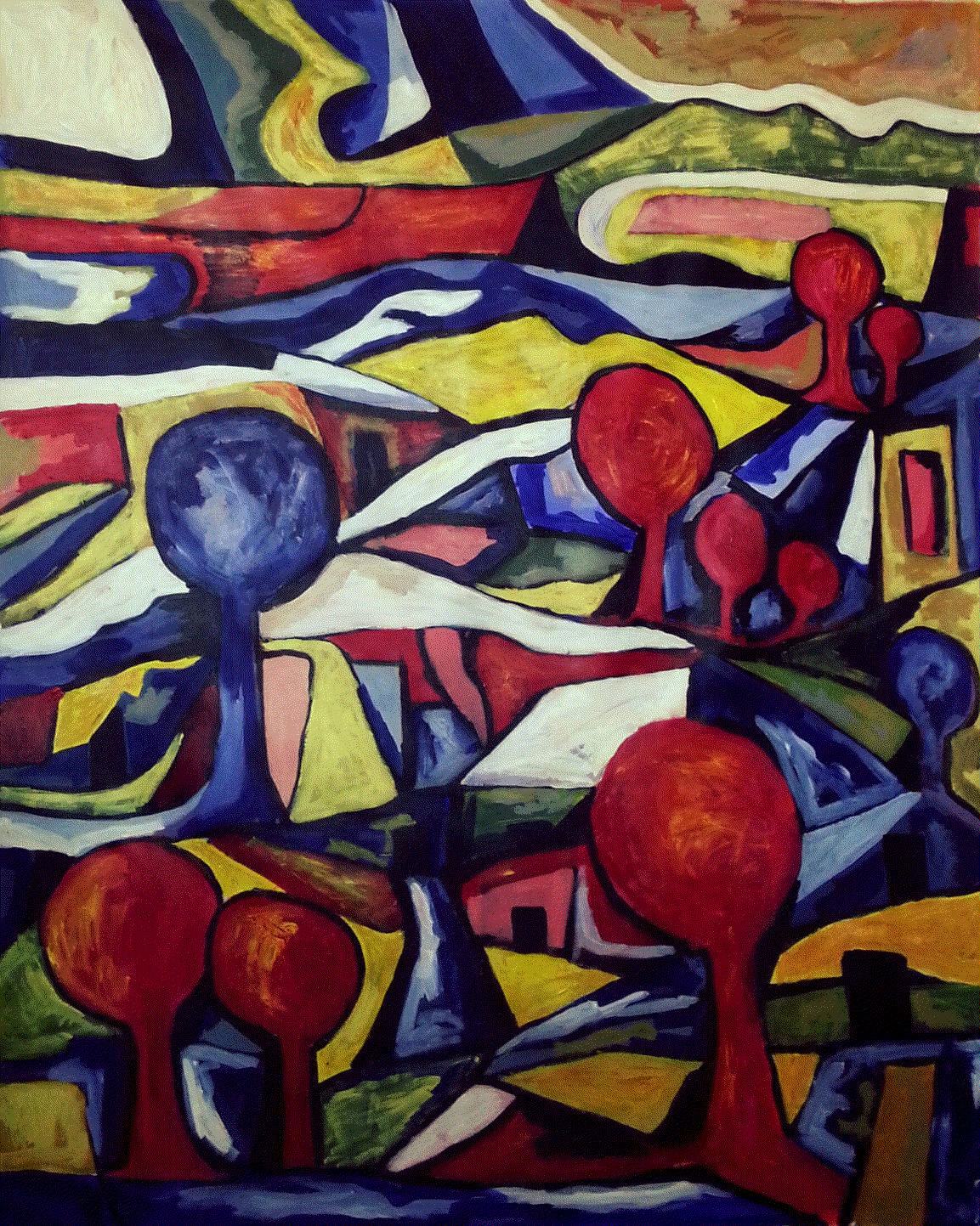 Mohamed Harb, A biography of Gaza, Acrylic on canvas, 170x150cm