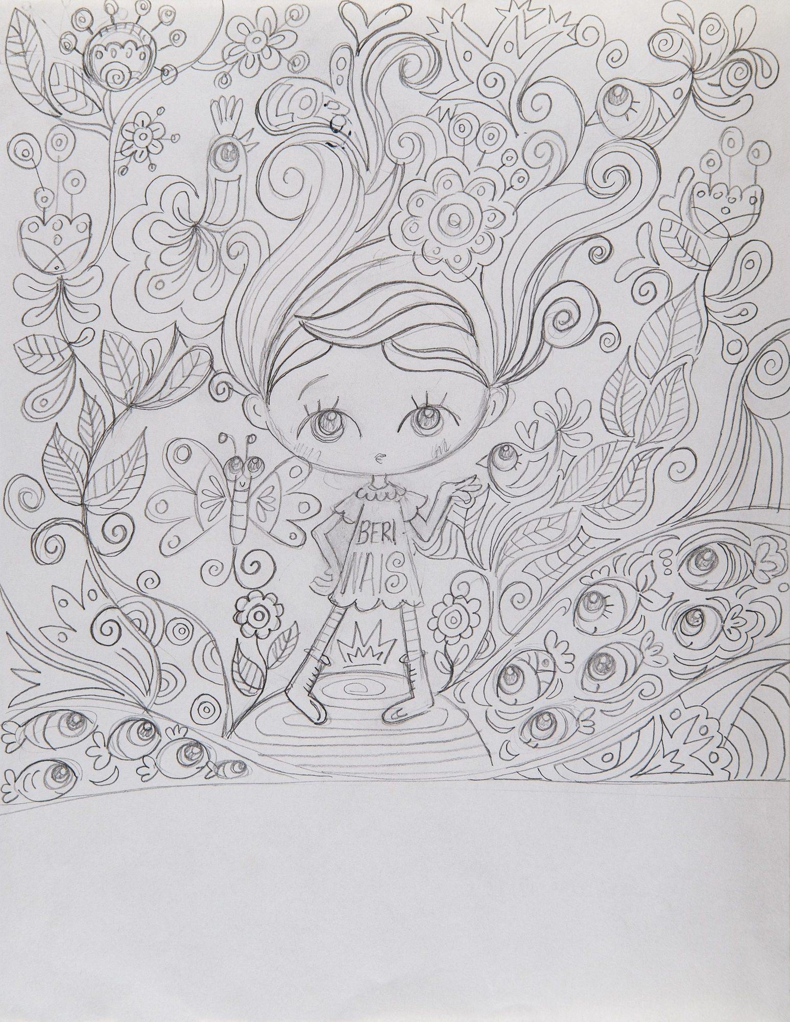 Ampar&iacute;n Serrano Espinosa Berinaiz, ca. 2017 Fotograf&iacute;a digital de obra en grafito sobre papel