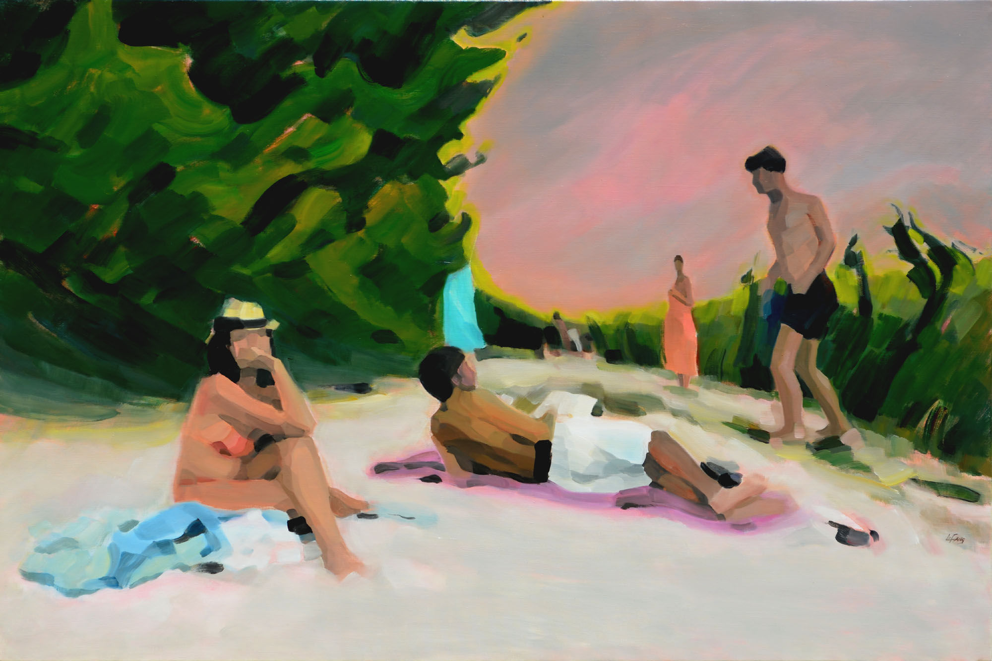 Li Fang, Aux sources N° 21, 2024, huile sur toile, 130 x 195 cm.