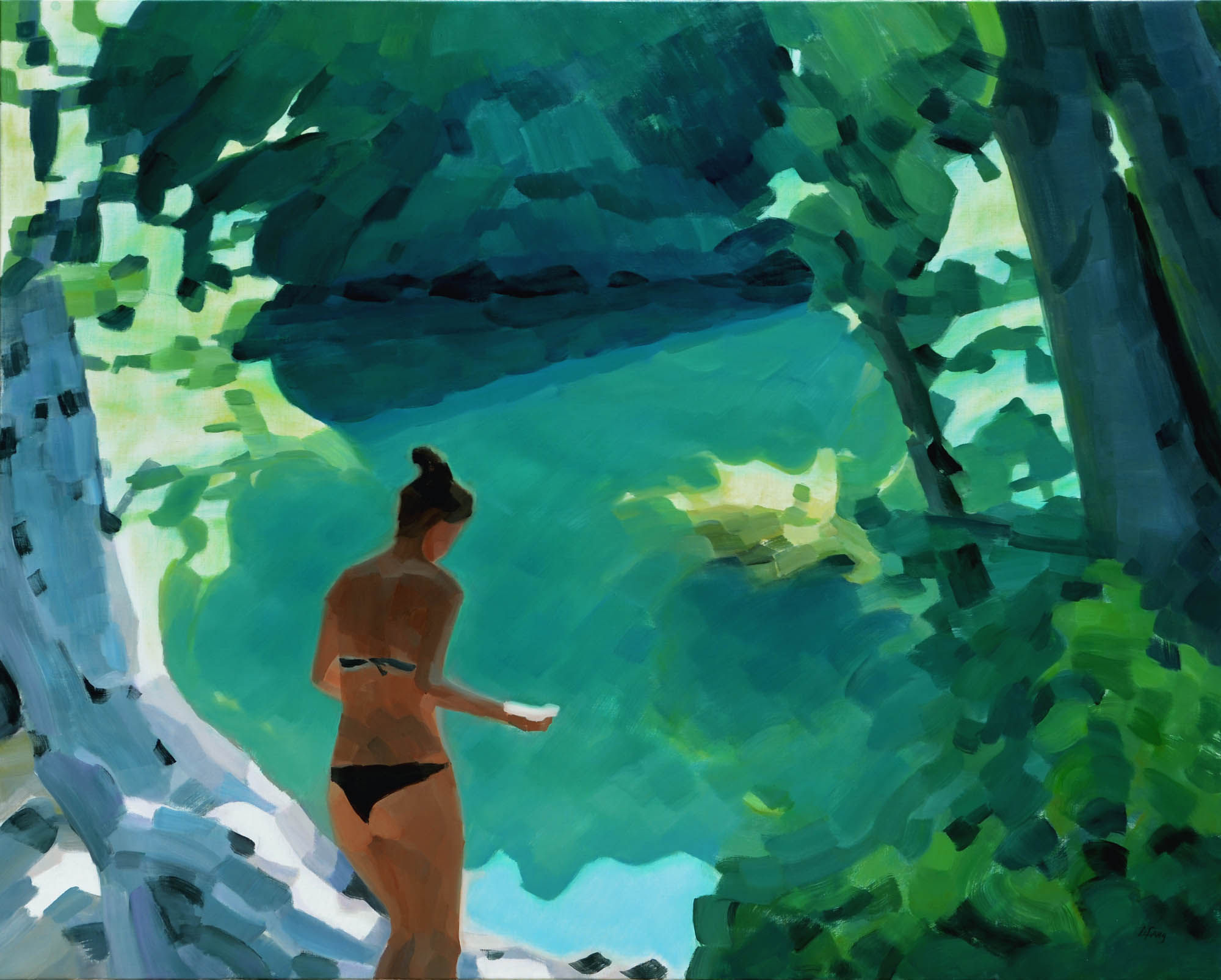 Li Fang, Aux sources N° 26, 2025, huile sur toile, 130 x 162 cm.