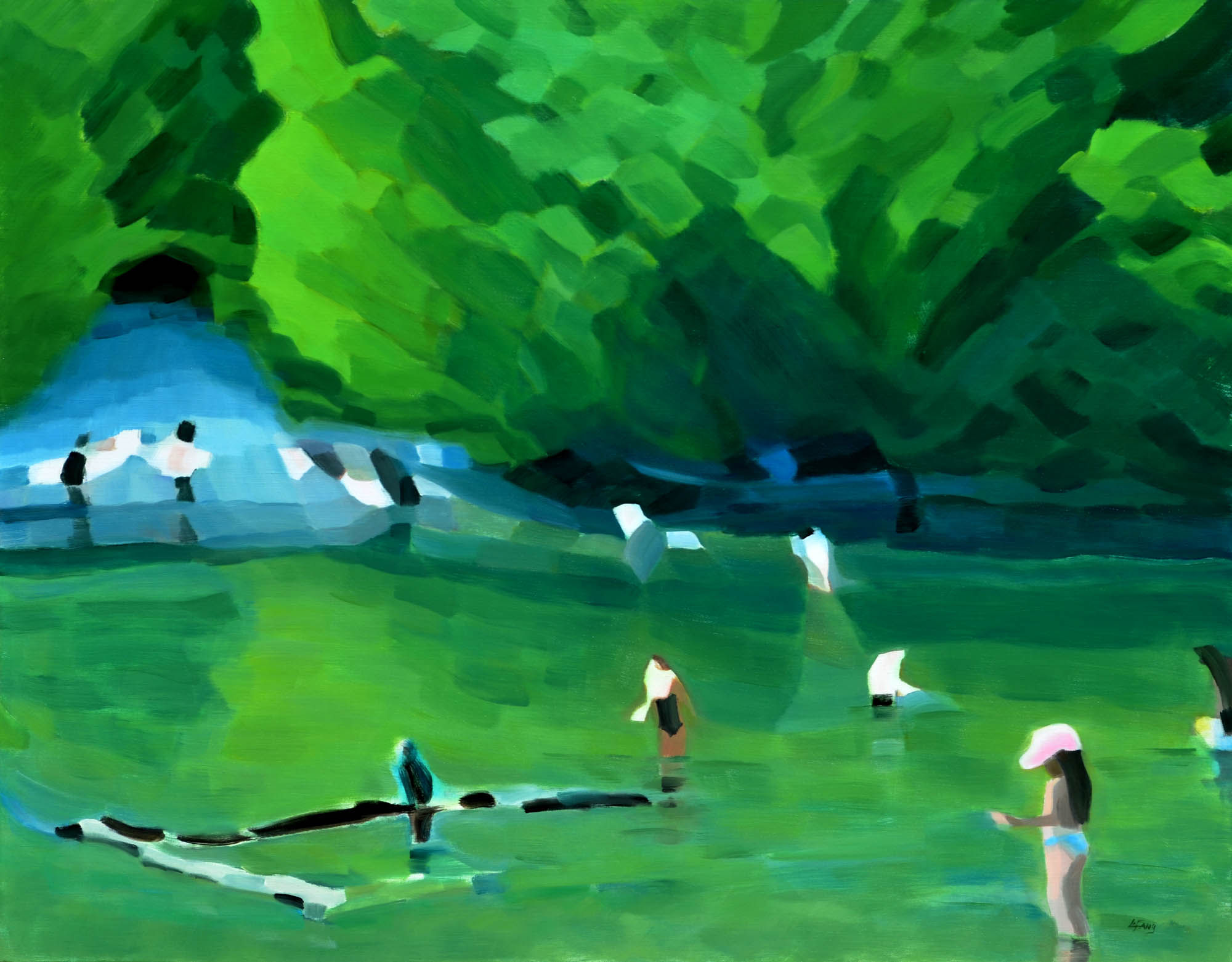 Li Fang, Aux sources N° 28, 2025, huile sur toile, 114 x 146 cm.