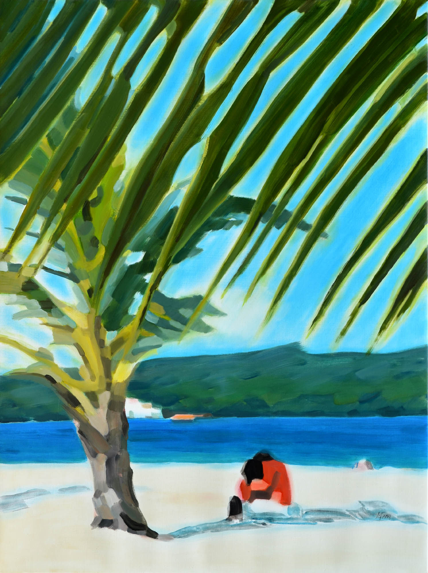 Li Fang, Somewhere N° 4, 2025, huile sur toile, 190 x 97 cm.