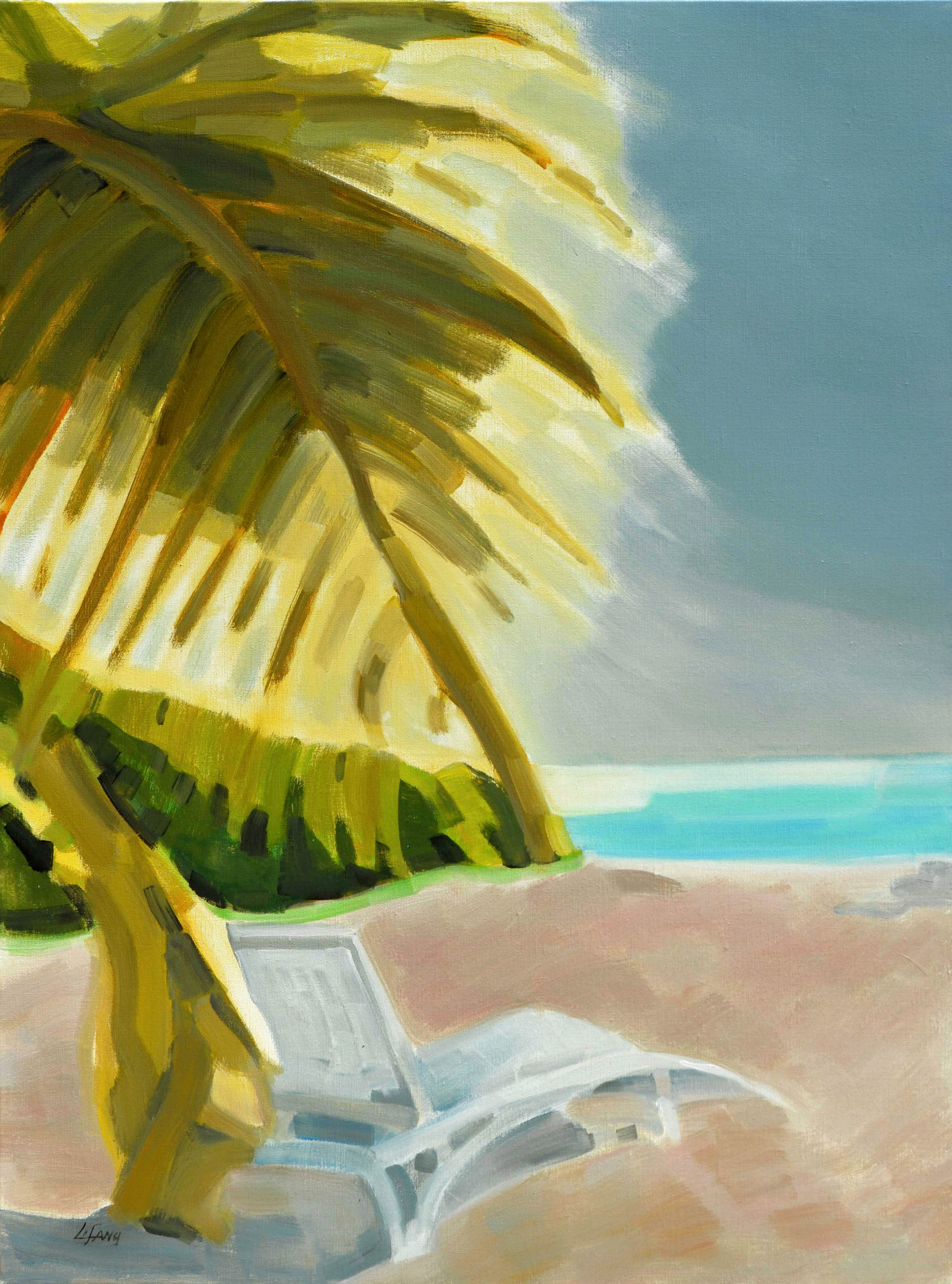 Li Fang, Somewhere N° 6, 2025, huile sur toile, 81 x 60 cm.