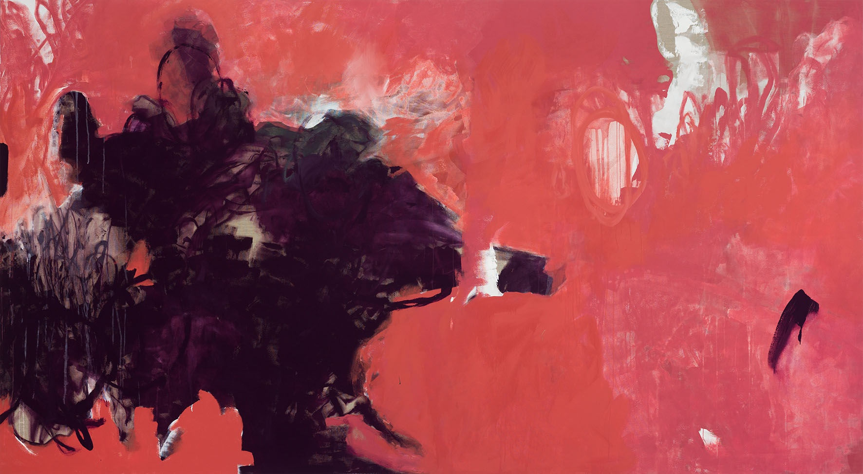 Michael Müller, Berliner Spätsommer #1 (Berlin Late Summer) Acrylic Paint on Belgian Canvas, 200 x 360 cm, 2019