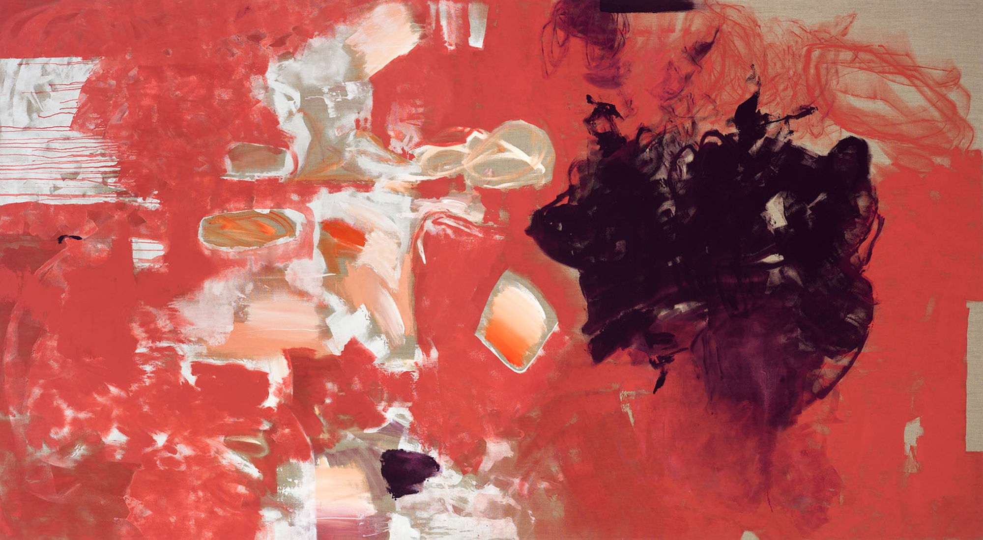 Michael Müller, Berliner Spätsommer #2 (Berlin Late Summer) Acrylic Paint on Belgian Canvas, 200 x 360 cm, 2019