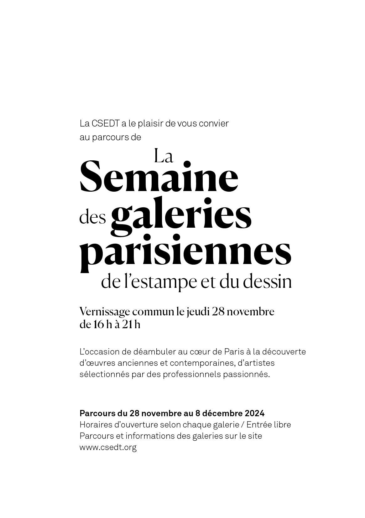 CSEDT: La Semaine de Galeries Parisiennes