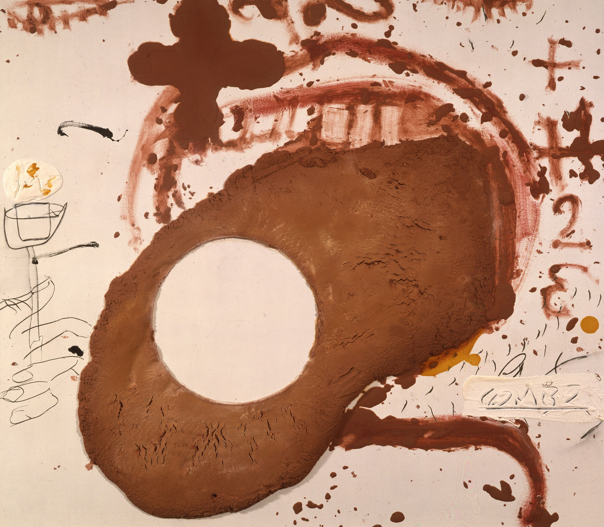 Antoni Tàpies Llengua, 1992 Mixed media on wood 69 x 78 inches (175 x 200 cm)