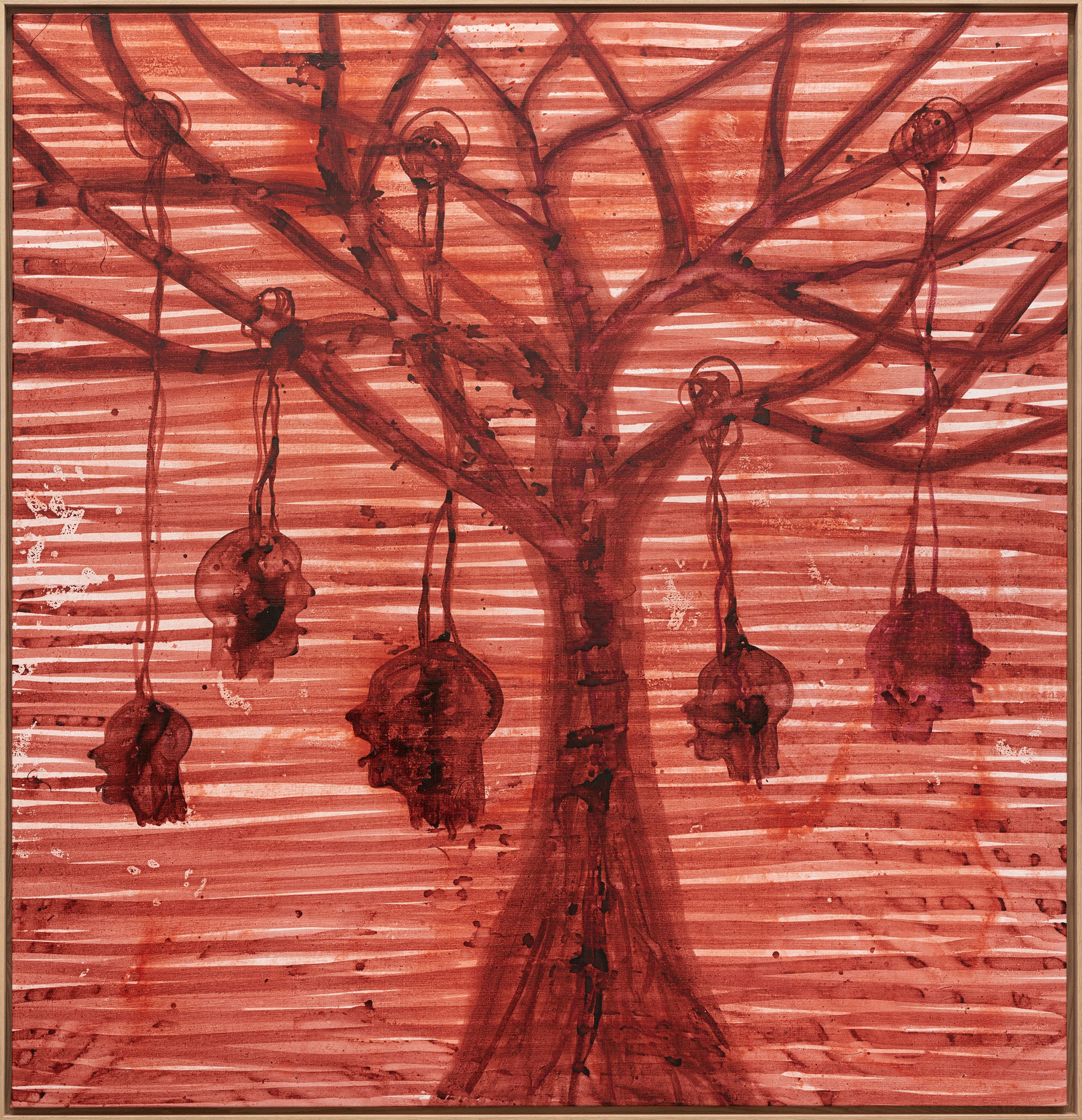 Barthélémy Toguo Bitter Crop, 2021 Ink and acrylic on canvas 78.8 x 78.8 inches (200 x 200 cm) (GL15257)