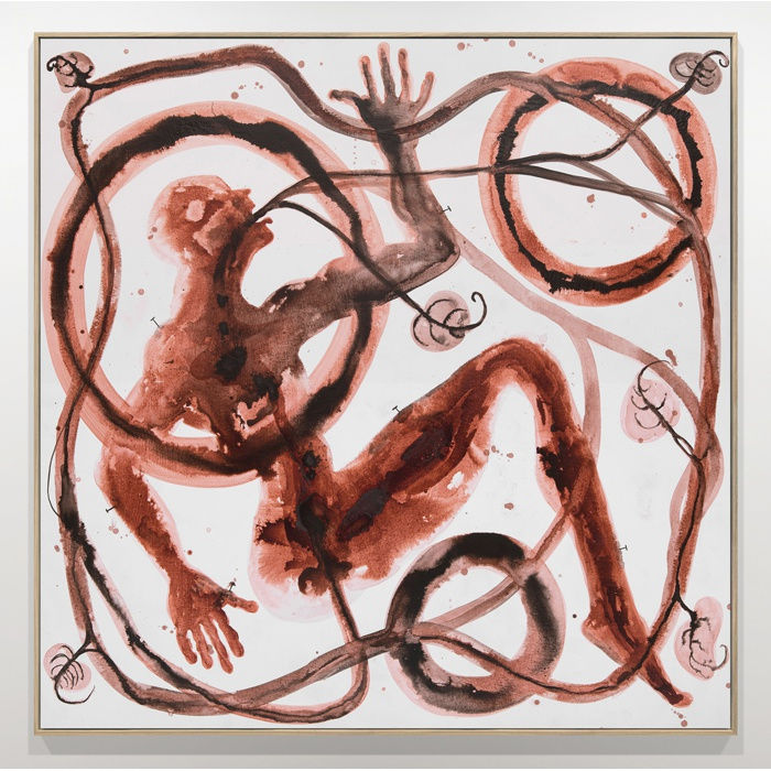 Barthélémy Toguo All the Things You Could Be By Now, 2016 Ink and acrylic on canvas 78.7 x 78.7 inches (200 x 200 cm) 80 x 80 x 2.75 inches (203.2 x 203.2 x 7 cm) (framed) GL14601 / W19694 Please click here for further information about the artist