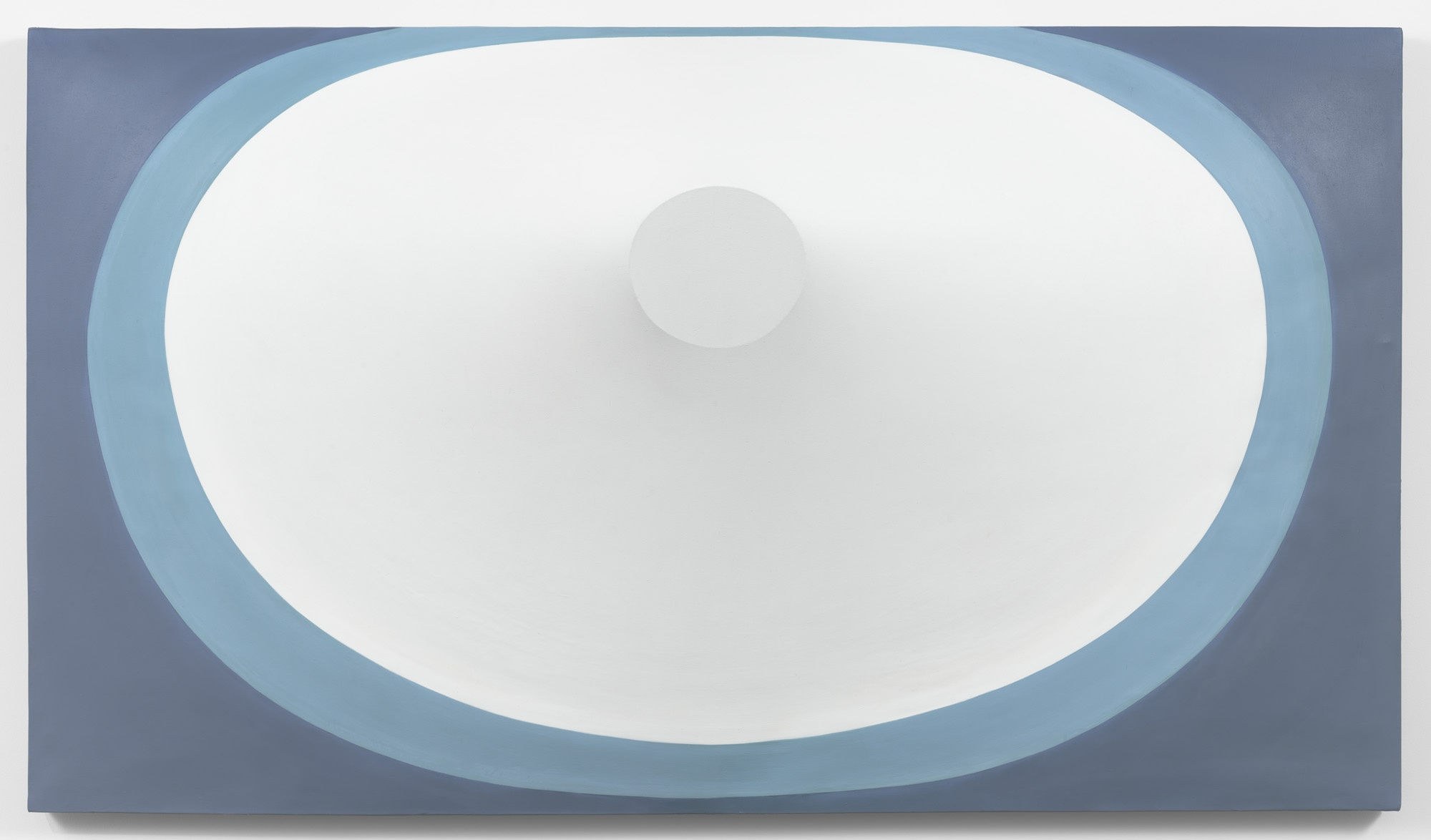 Zilia Sánchez Topología (de la serie Azul azul), 2015 [Topology (of the Blue Blue series)] Acrylic on stretched canvas 34.5 x 60.5 x 12 inches (87.6 x 153.7 x 30.5 cm)