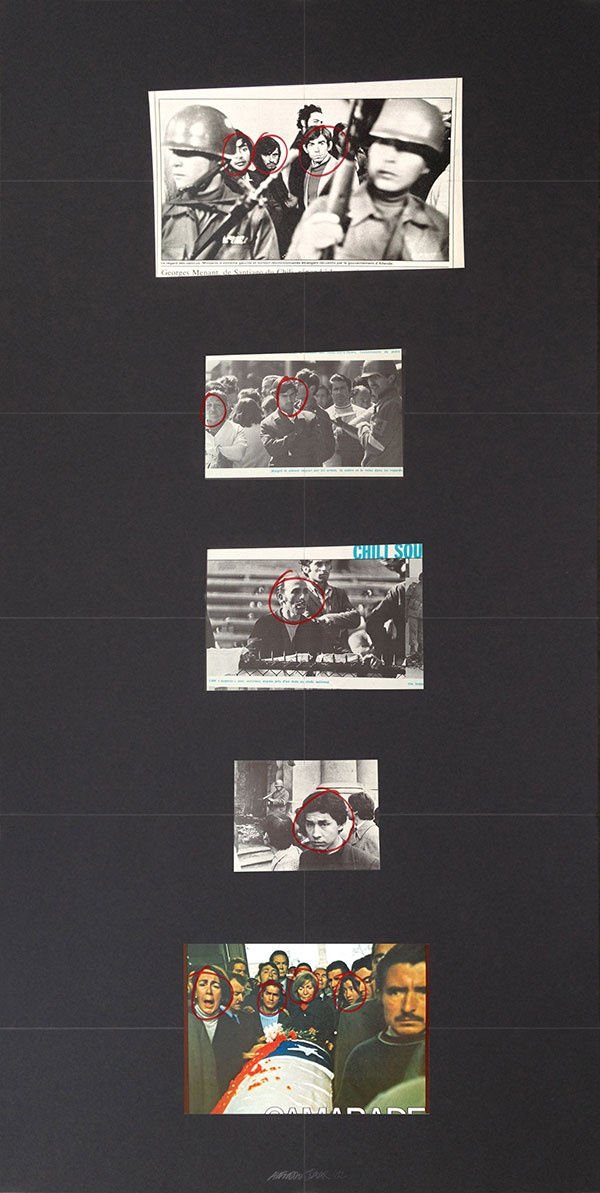 Alfredo Jaar Faces, 1982 Collage 40 x 20 inches (101.6 x 50.8 cm)