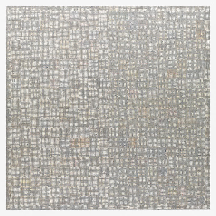 McArthur Binion DNA: Seasons: II, 2016 Oil paint stick and paper on board 84 x 84 inches (213.4 x 213.4 cm)