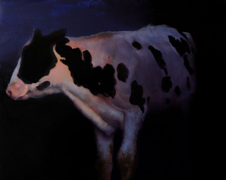 Nicolas Sanchez - Night Cow I - 2019 - olieverf op doek - 61 x 76 cm