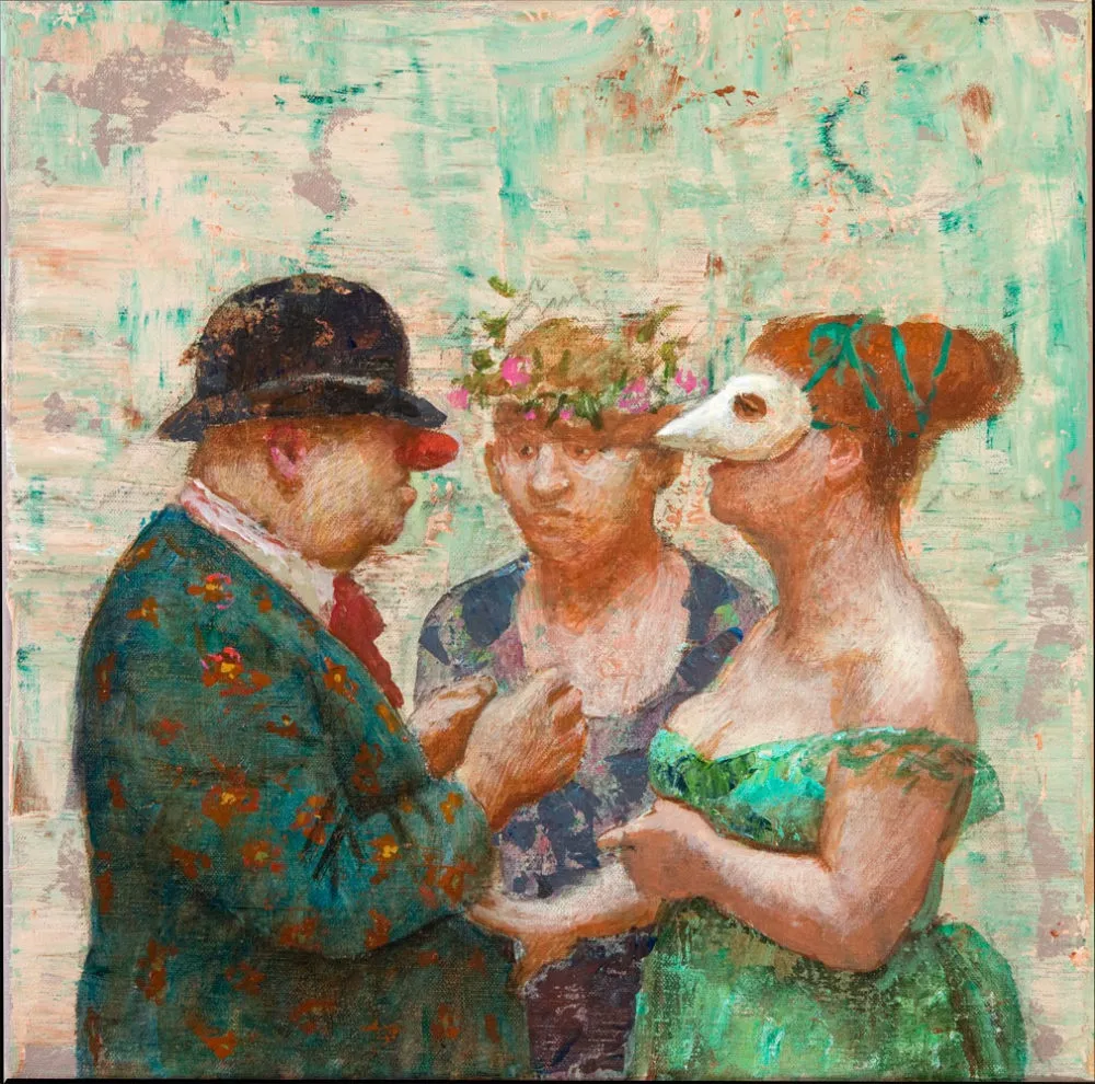 Kenne Grégoire - Gesprek - 2018 - acyl op linnen - 36 x 36 cm