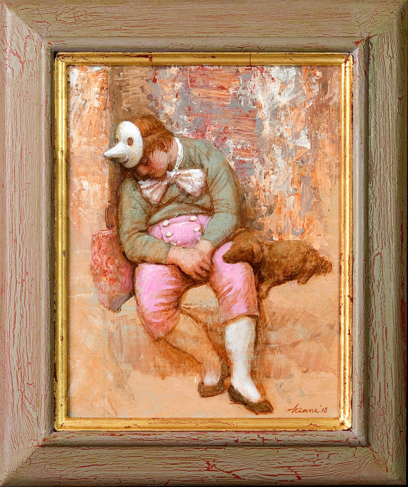 Kenne Grégoire - Hondeman - 2018 - Acryl op paneel - 30 x 24 cm