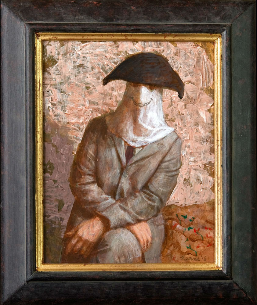 Kenne Grégoire - Onbekende - 2018 - Acryl op paneel - 30 x 24