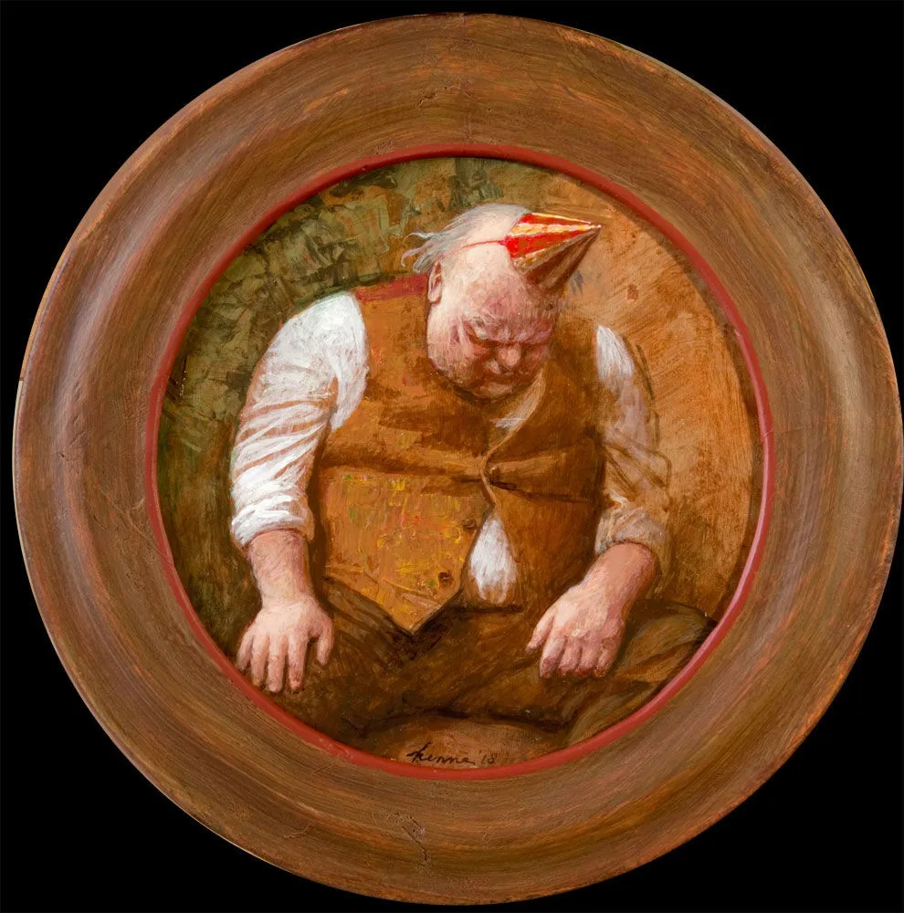 Kenne Grégoire - Slapert - 2018 - Acryl op paneel - 27 cm