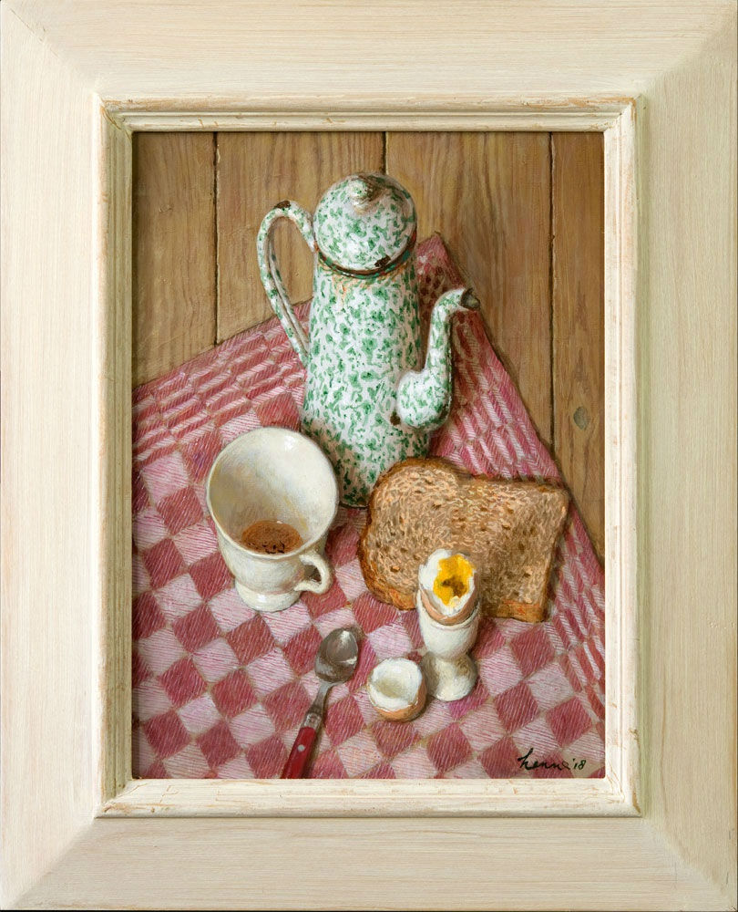 Kenne Grégoire - Thee ei - 2018 - Acryl op linnen - 40 x 30 cm