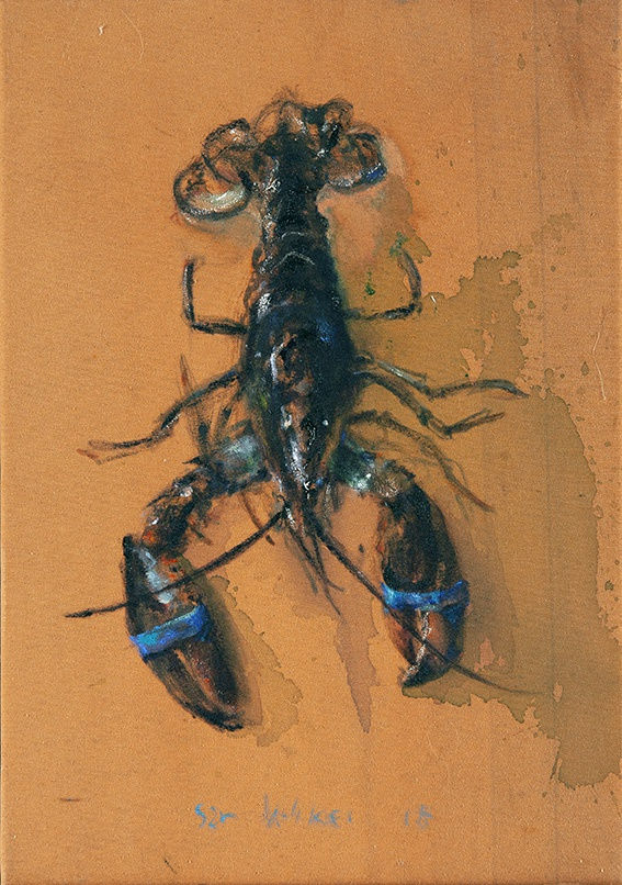 Sam Drukker - Kreeft - 2018 - olieverf op doek - 50 x 35 cm