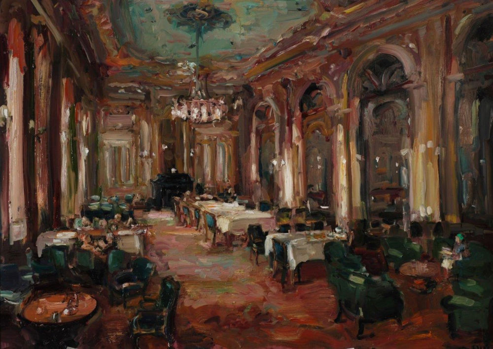 Douwe Elias - Sociëteit - 2018 - olie op doek - 90 x 125 cm