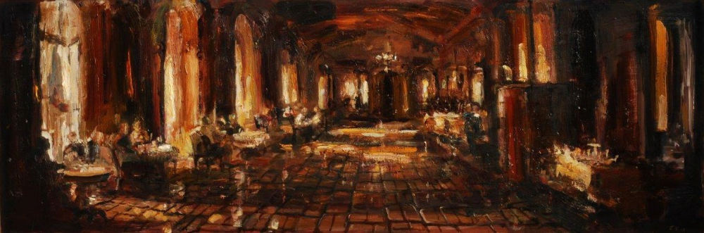 Douwe Elias - Wenen - 2018 - olie op paneel - 45 x 125 cm