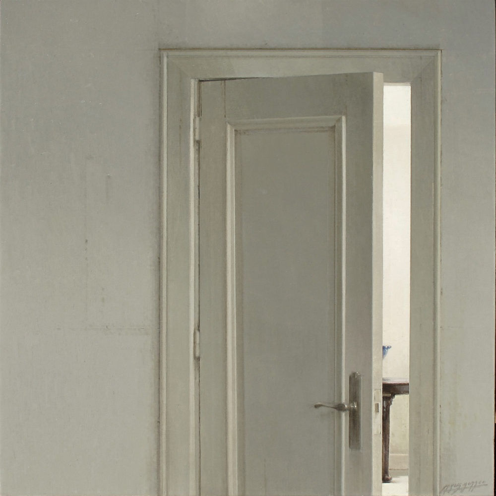 Carlos Morago - Jarrón azul - 2018 - olieverf op paneel - 50 x 50 cm