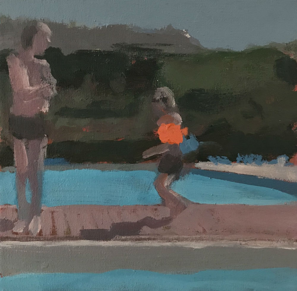 Seeger Baas - Zwembad - 2018 - acryl op canvas - 20 x 20 cm
