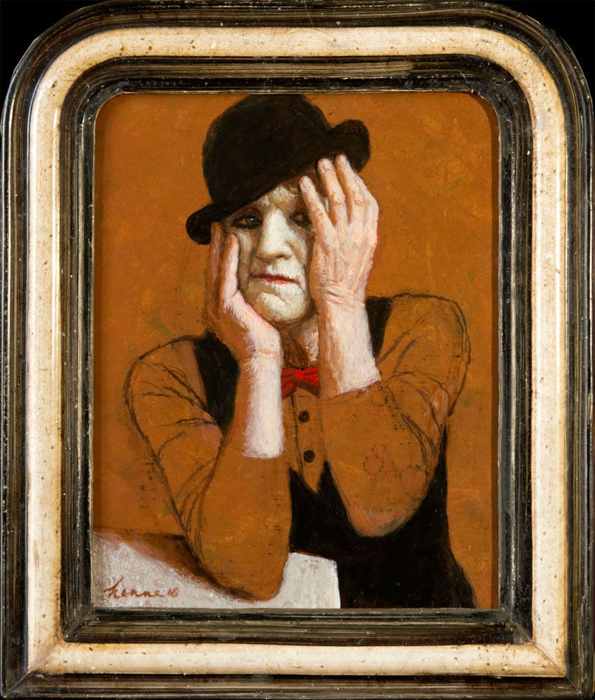 Kenne Grégoire - Mime - 2018 - Acryl op paneel - 29 x 24 cm