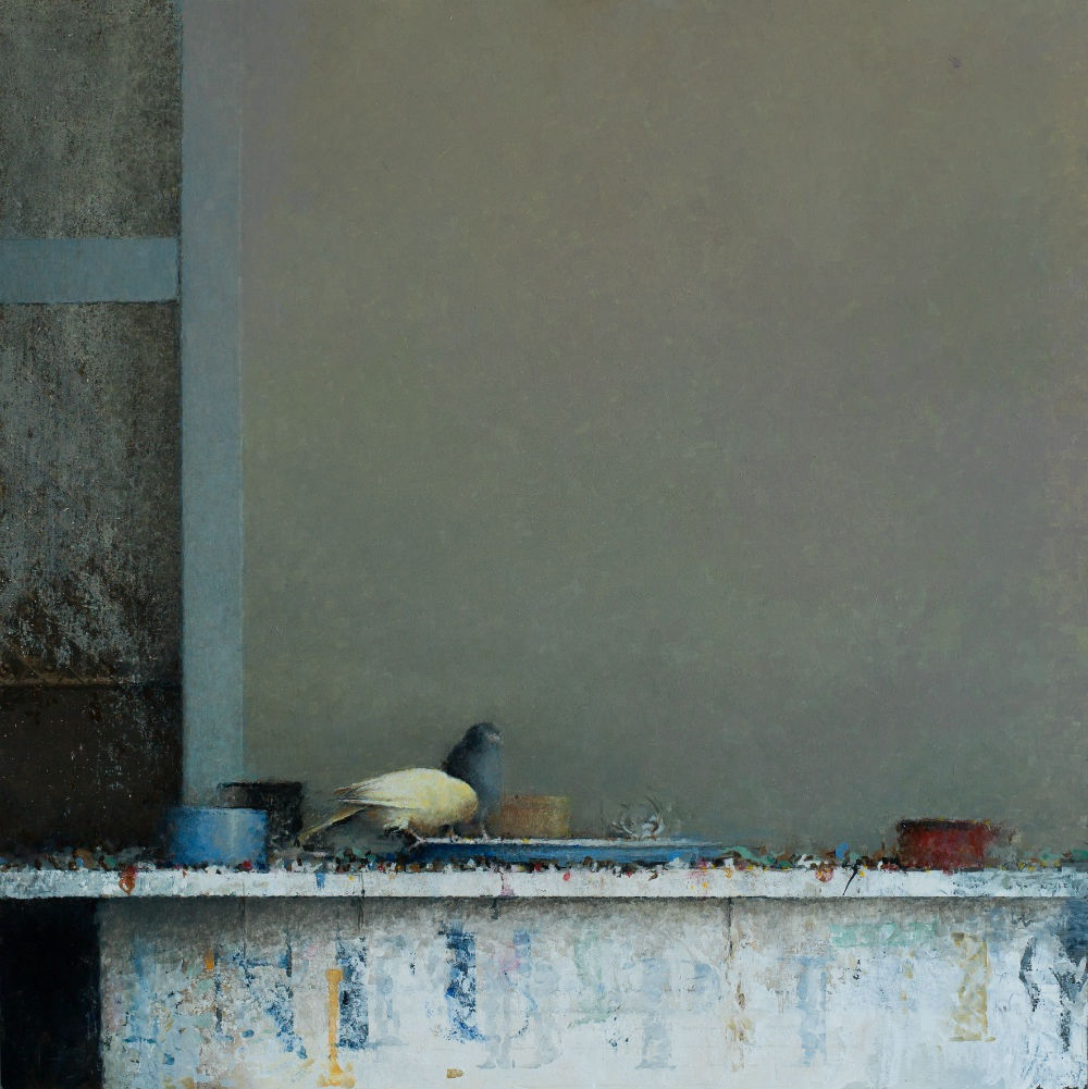 Pedro Escalona - Pájaros II - 2018 - Olieverf op paneel - 50 x 50 cm