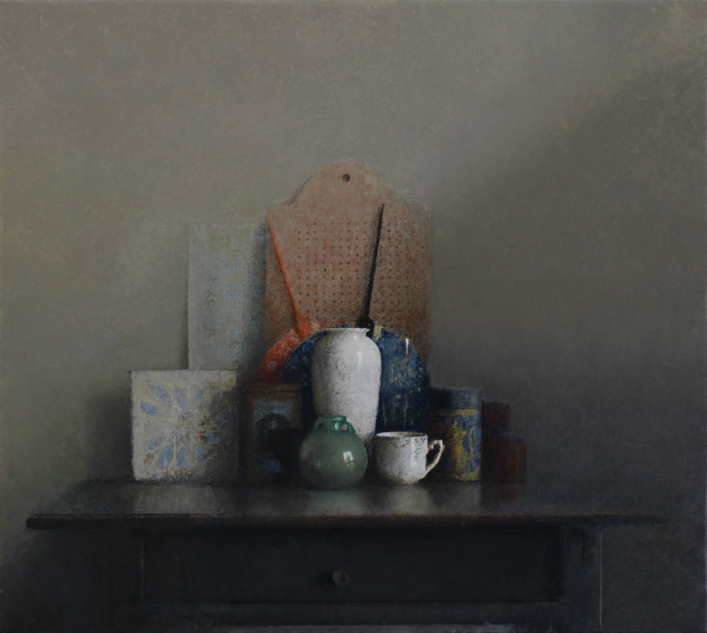 Pedro Escalona - Rojo y Azul - 2018 - Olieverf op canvas - 73 x 65 cm