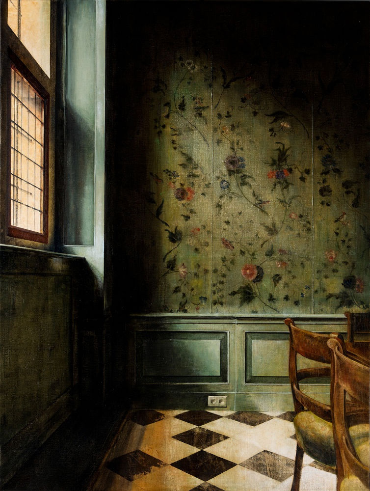 Mara van Laaren - Oude Kerk Spiegelkamer III - 2018 - olieverf op doek - 142 x 107 cm